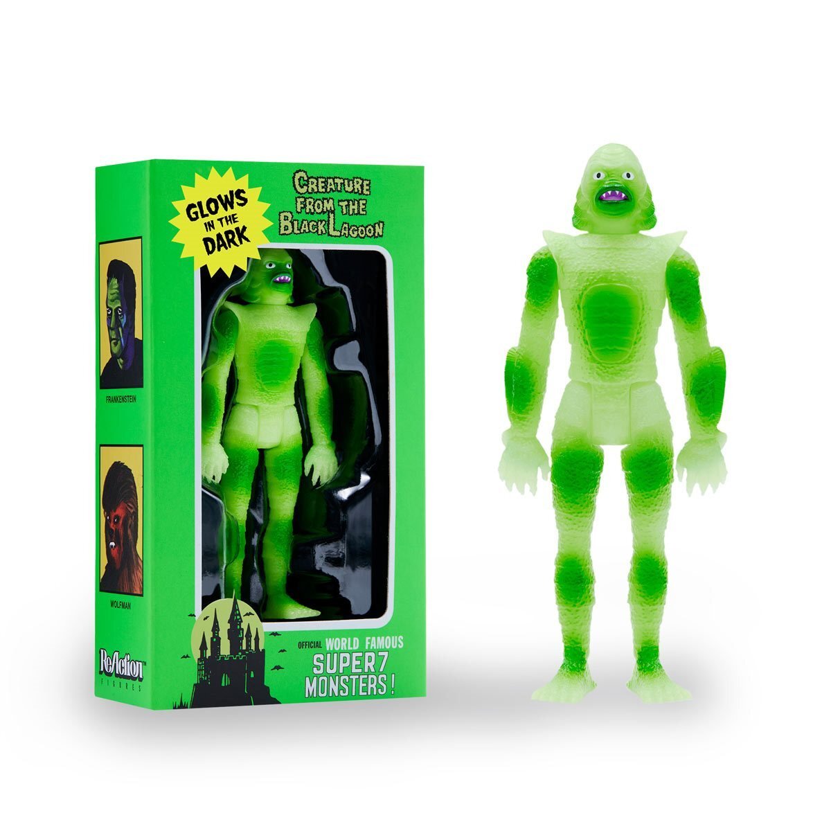リ・アクション ユニバーサル・モンスター 大アマゾンの半魚人 ナロー・スカルプト 蓄光Ver. 限定 3.75インチ・アクションフィギュア 未開封