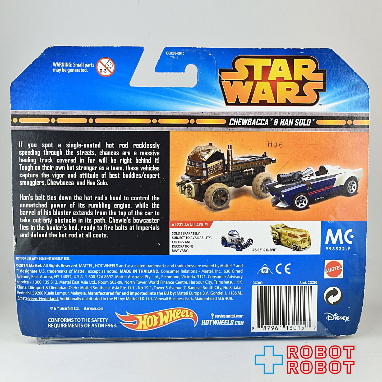 マテル ホットウィール スター・ウォーズ 2014 チューバッカ & ハン・ソロ 2パック ダイキャスト ミニカー 未開封