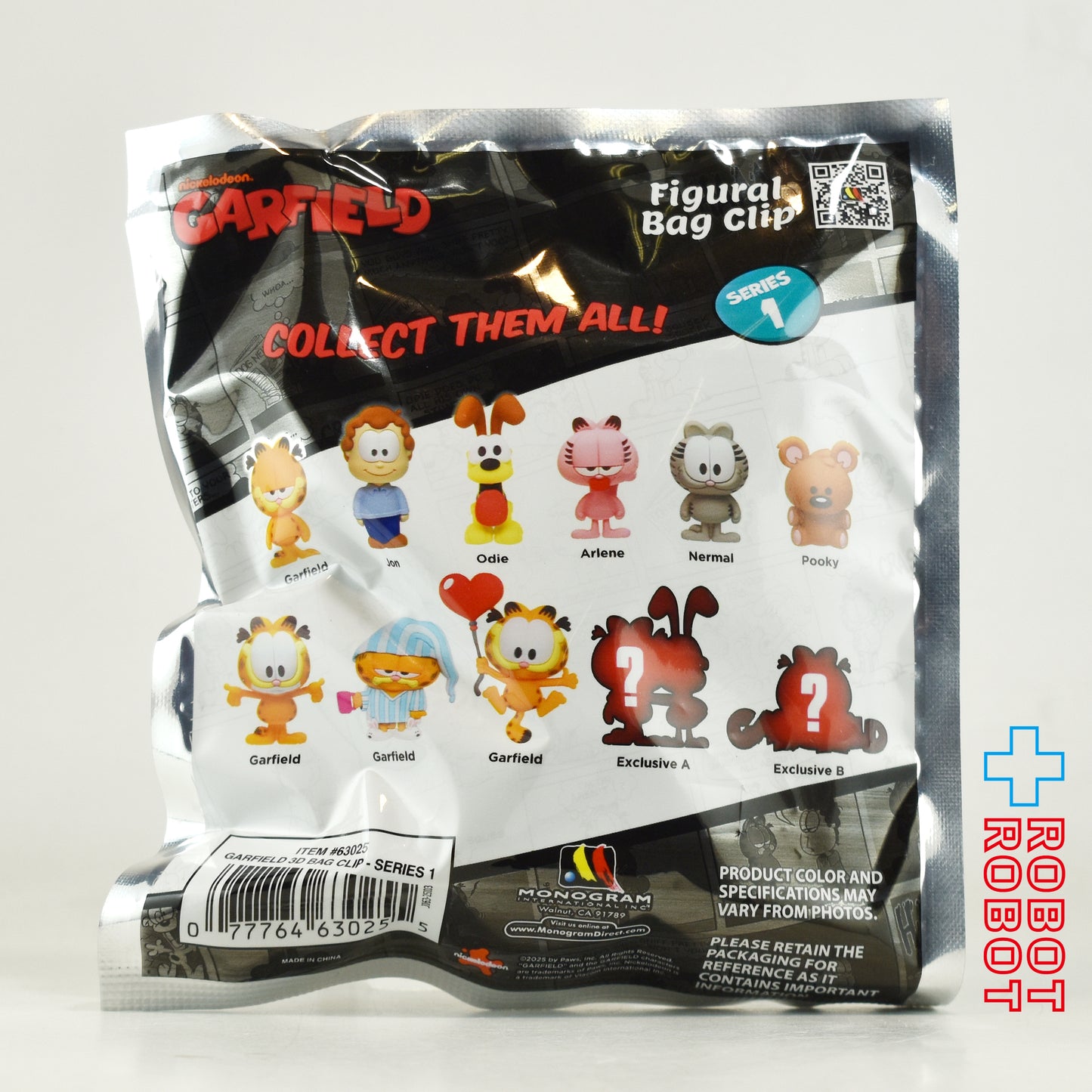 モノグラム フィギュラル バッグ クリップ ニコロデオンガーフィールド シリーズ01 1パック 未開封