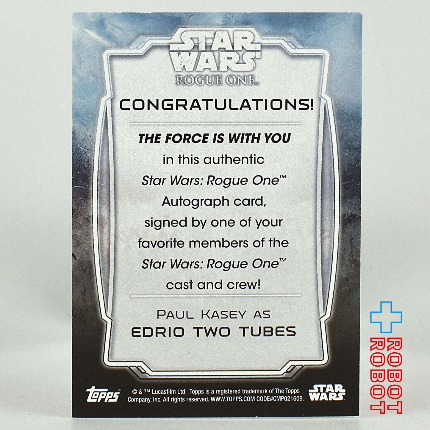 トップス スター・ウォーズ ローグ・ワン ポール・ケイシー AS エドリオ・"トゥー=チューブズ" オートグラフ カード