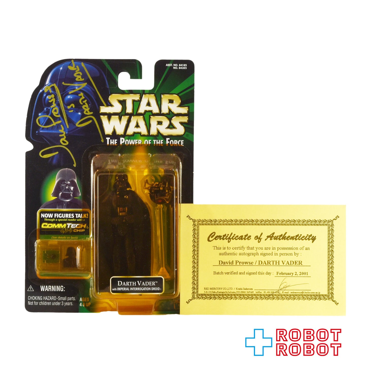 スター・ウォーズ サイン入り ダース・ベイダー / デビッド・プラウズ アクションフィギュア 鑑定書付属 POTF2 コムテックカード US版