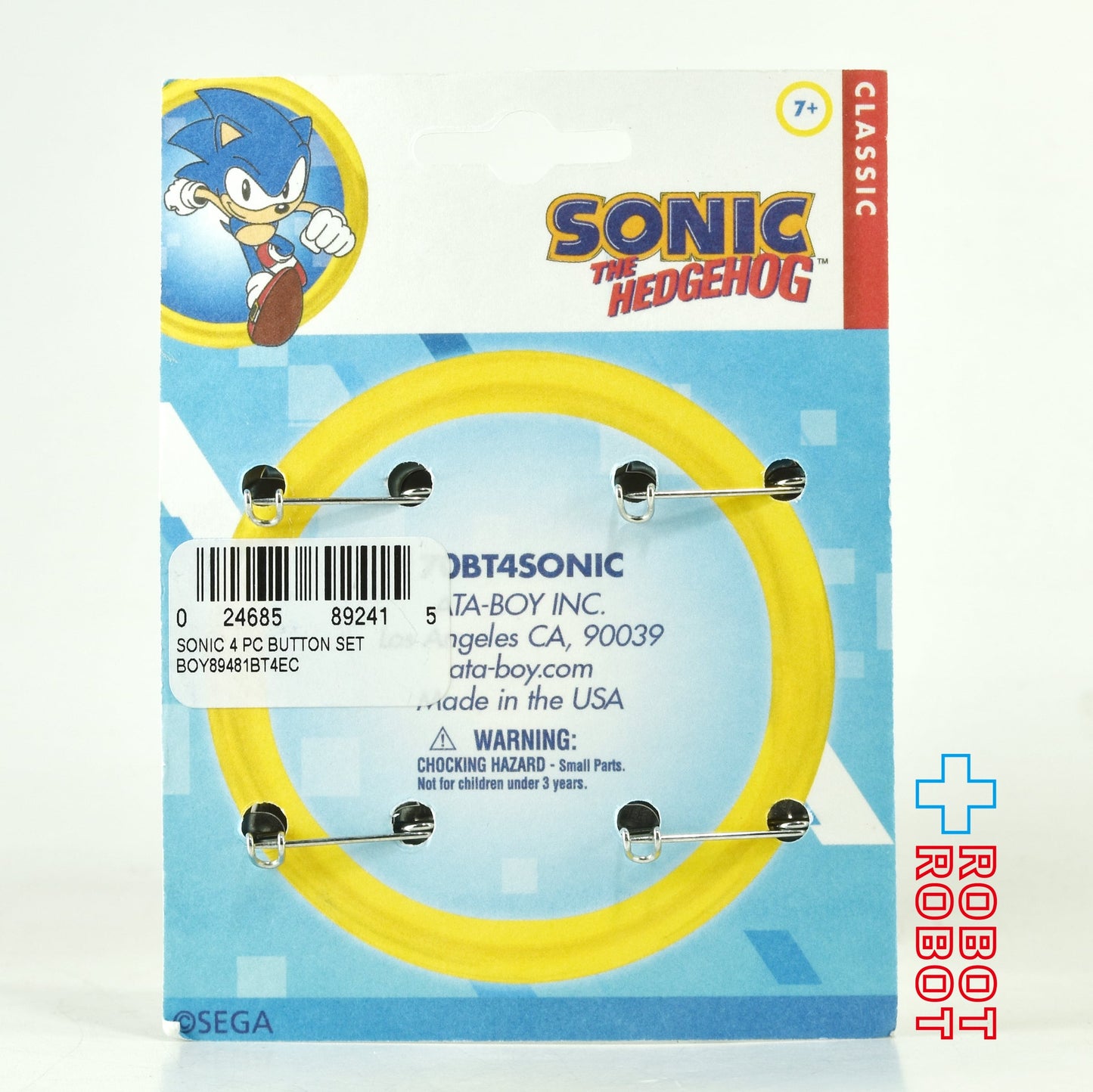 ATA-BOY ソニック・ザ・ヘッジホッグ クラシックボタン 缶バッジ 未開封