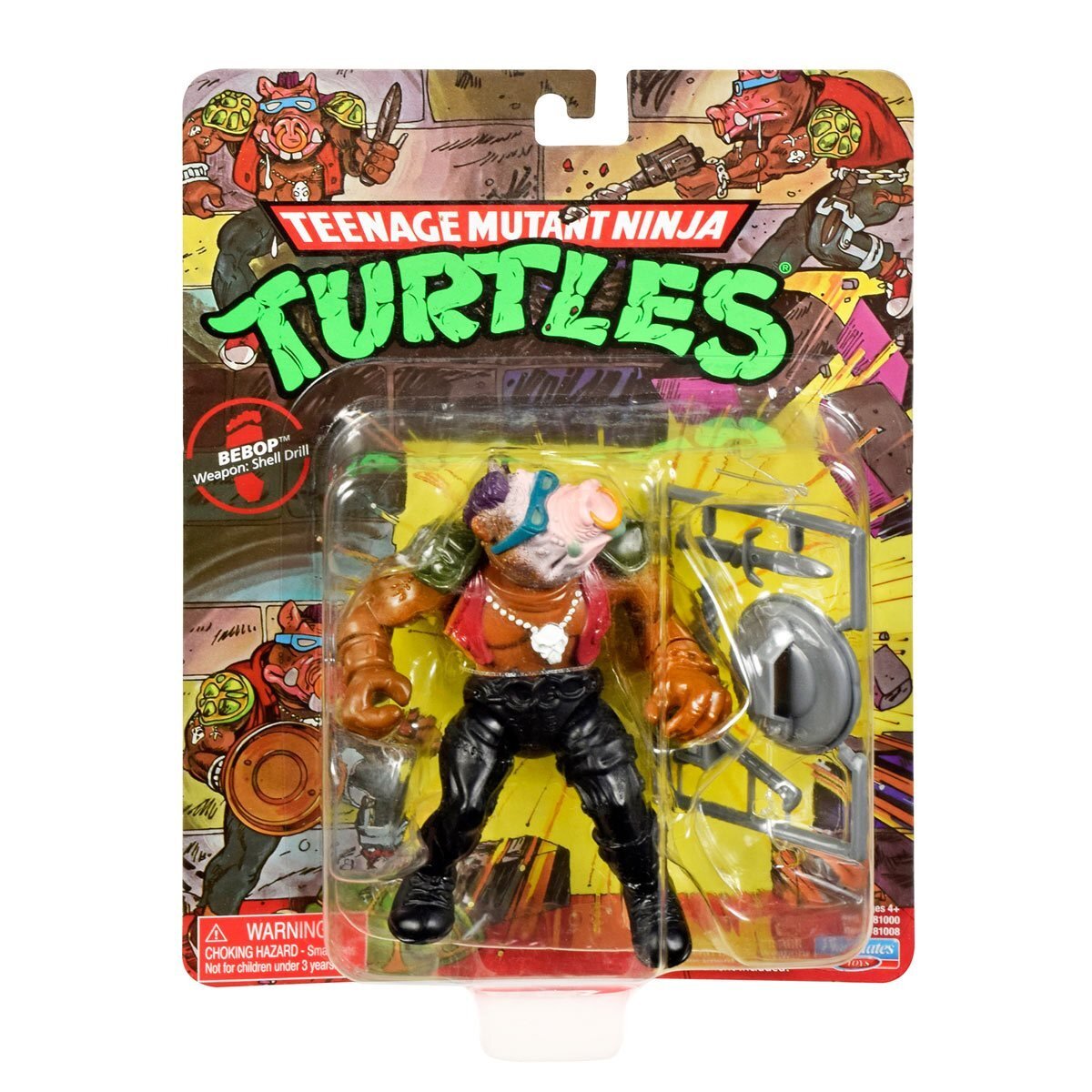 ※台紙にシワ:プレイメイツ タートルズ TMNT オリジナル・クラシック ビーバップ 4インチ ベーシックフィギュア 未開封