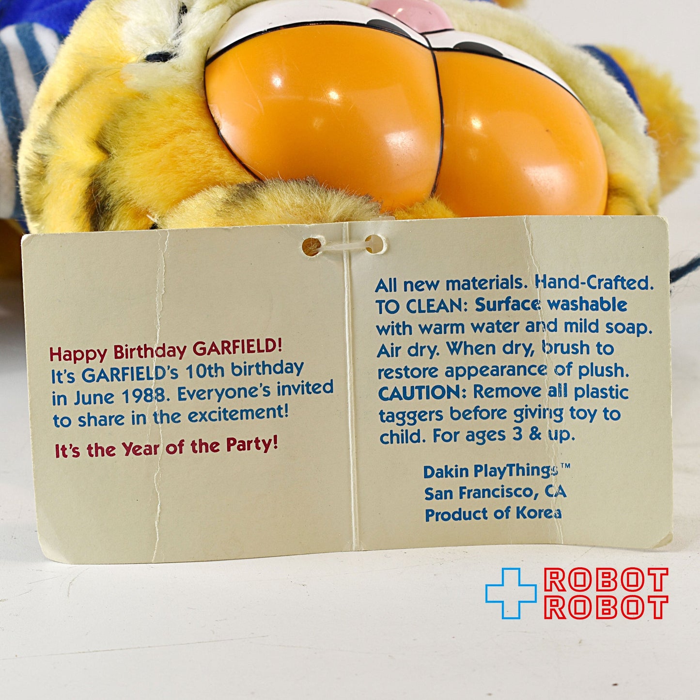 Dakin ガーフィールド サッカー選手 ぬいぐるみ人形 紙タグ付 ※難有り