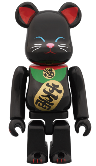 メディコム BE@RBRICK ベアブリック 100% 招き猫 黒 開封箱なし ♦︎4号店商品
