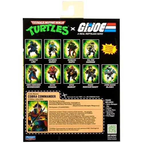 プレイメイツ ティーンエイジ・ミュータント・ニンジャ・タートルズ TMNT x G.I.ジョー シュレッダー as コブラコマンダー アクションフィギュア 未開封