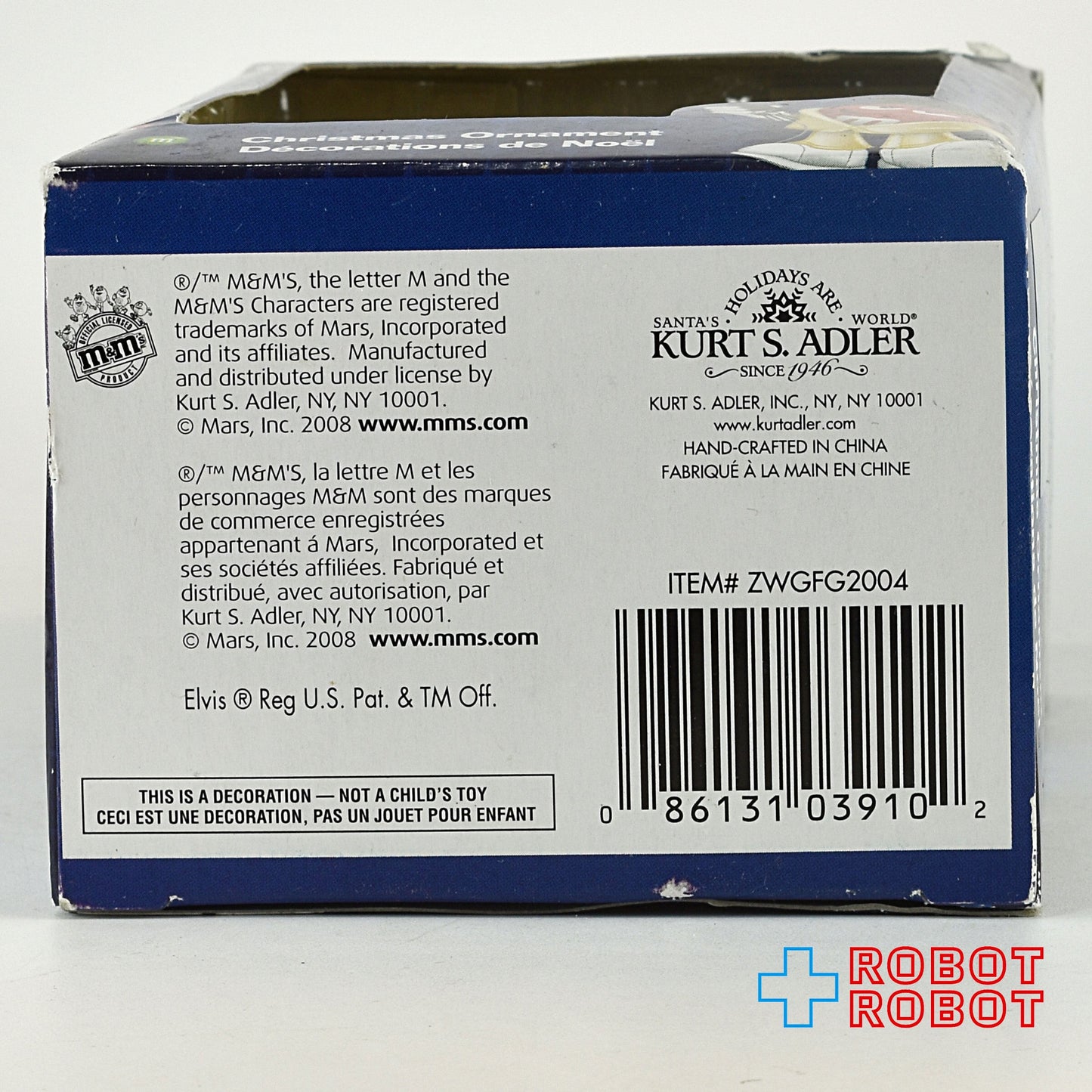 M&M's レッド エルビス・プレスリー 白衣装 ホリデーオーナメント 箱入