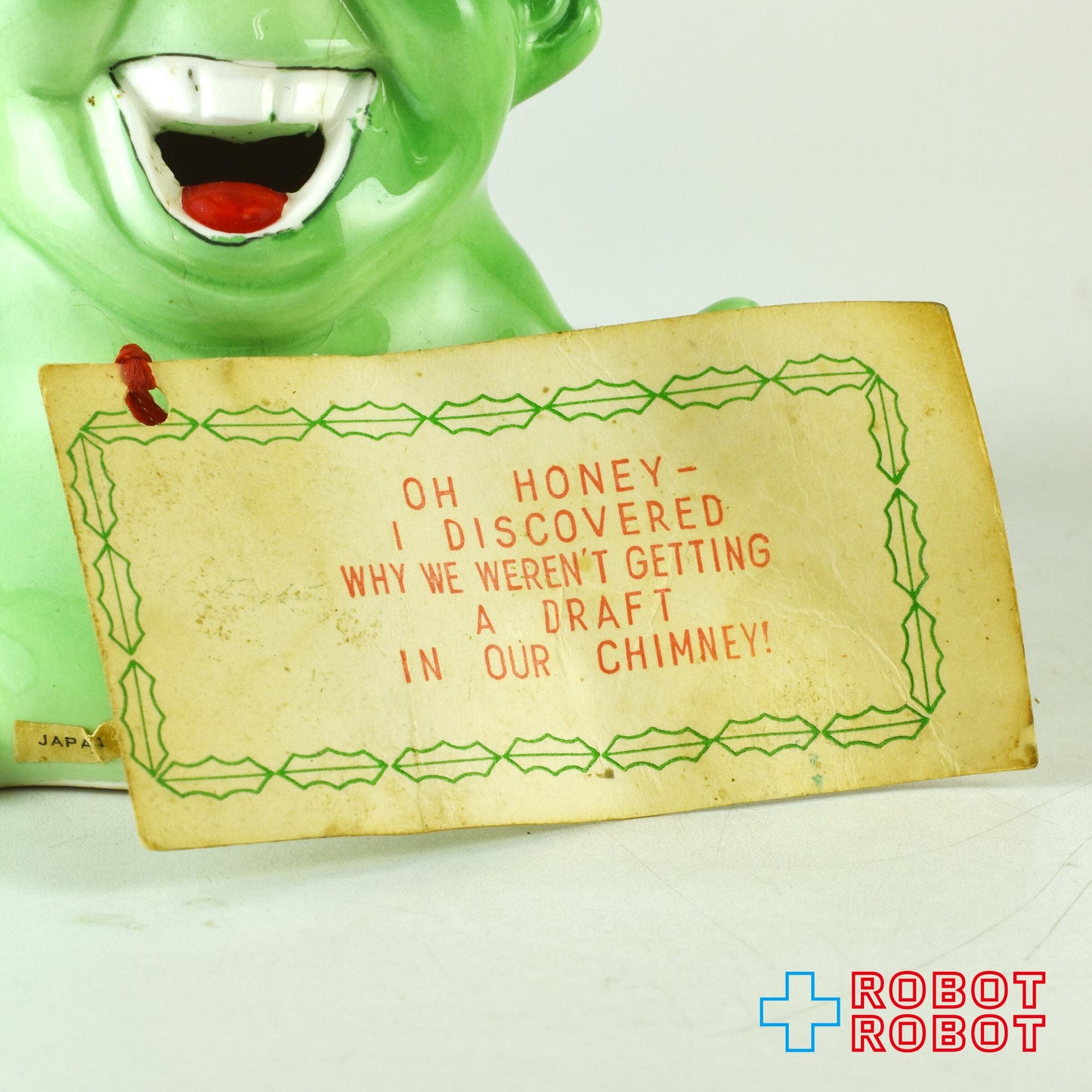 クレイス社 サイコセラミック 両手を広げ笑顔の緑のおっさん 1960年代 ジャパン 紙タグ付き