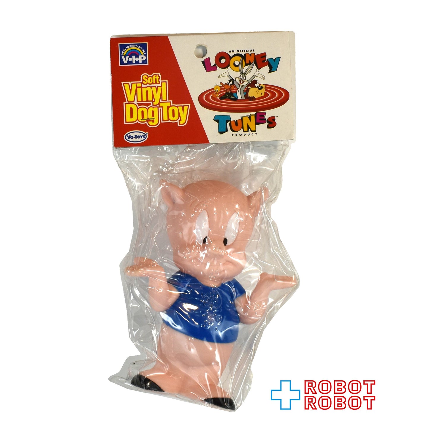 ルーニー・テューンズ ポーキー・ピッグ ソフトビニール ドッグ トイ スクイークラバードール 袋入