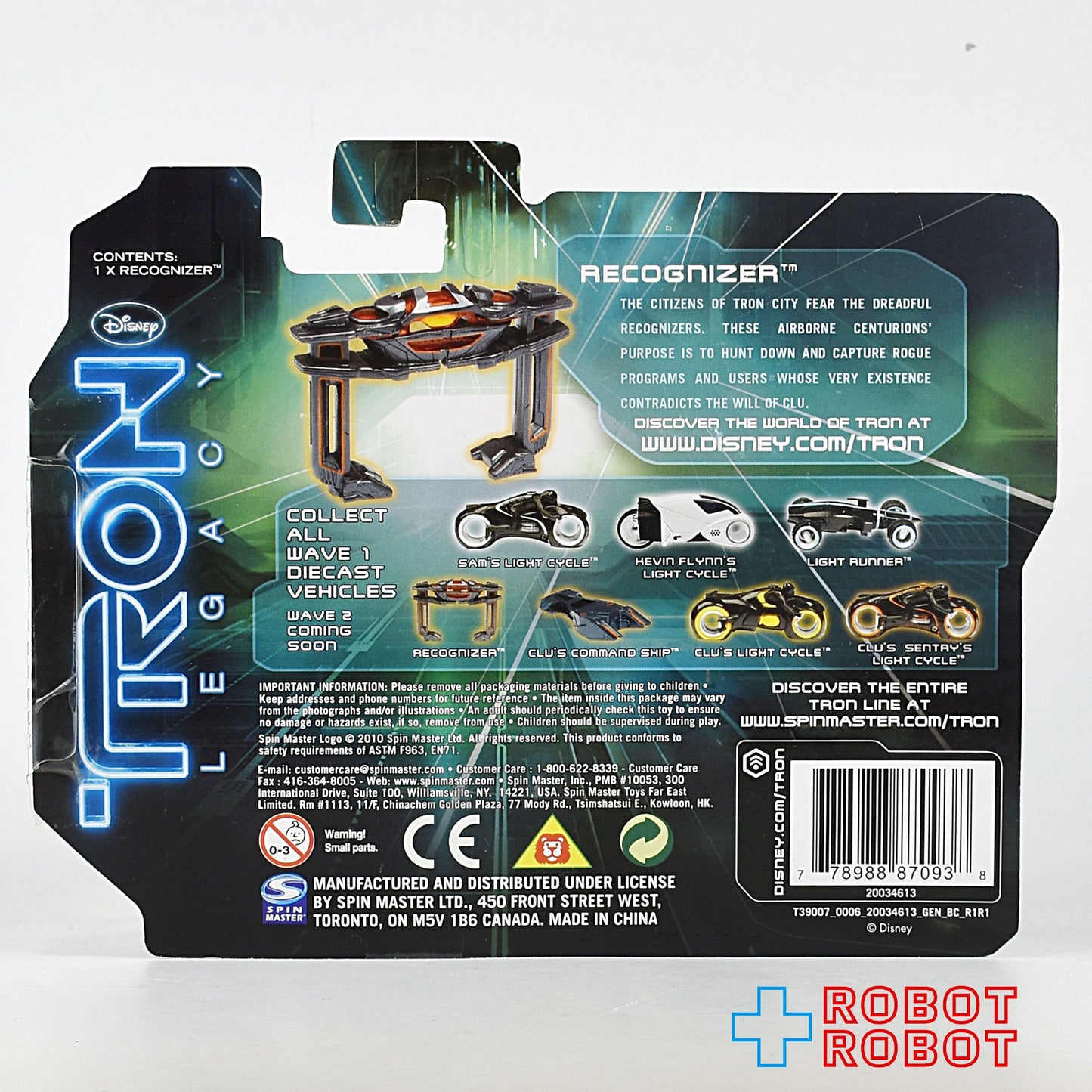 スピンマスター トロン レガシー レコグナイザー ダイキャストビークル 未開封