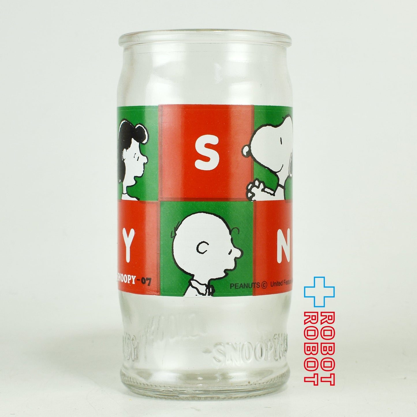 ピーナッツ・ギャング スヌーピー '07 ガラス 空き瓶 カップ グラス