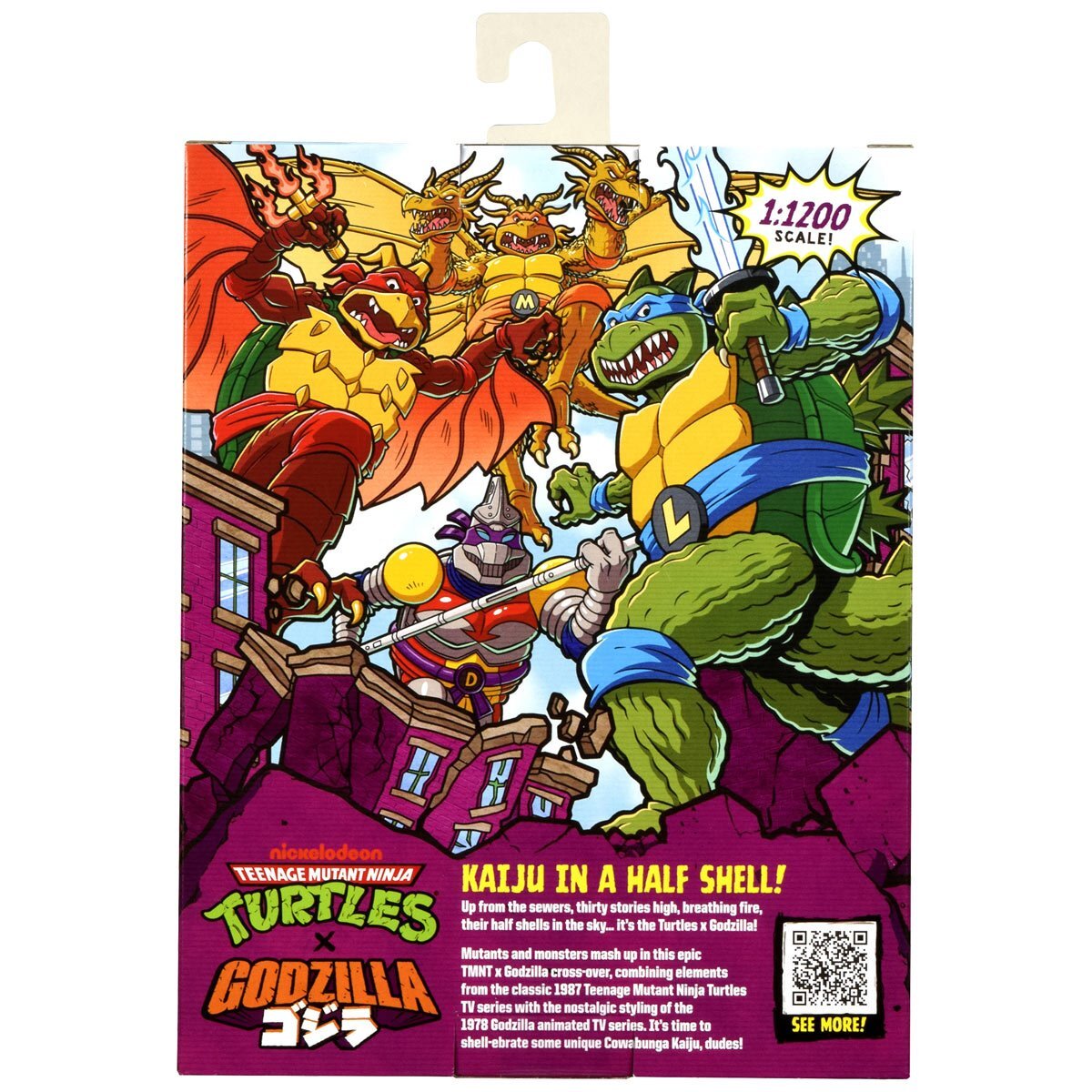 プレイメイツ ティーンエイジ・ミュータント・ニンジャ・タートルズ TMNT x ゴジラ ウェーブ1 ミケランジェロ as キングギドラ アクションフィギュア 未開封