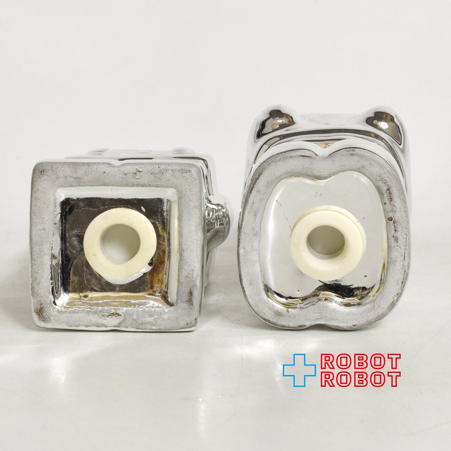 ロボット ソルト&ペッパー セット シルバー 陶器製