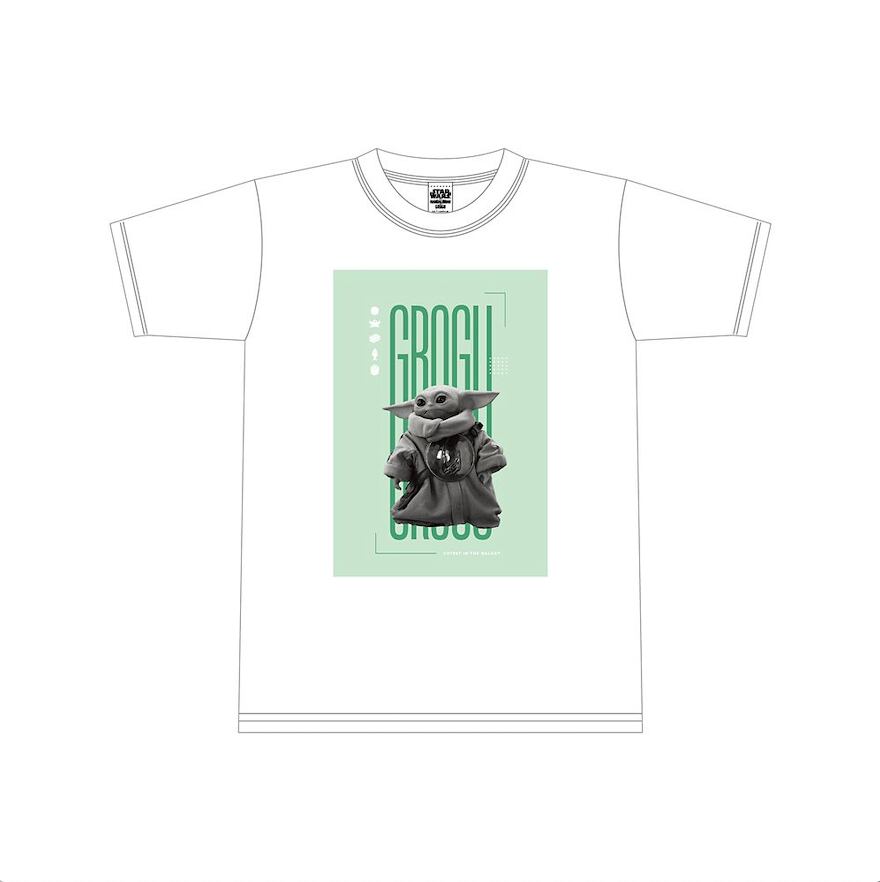ディズニー スター・ウォーズ マンダロリアン・アンド・グローグー Tシャツ 白