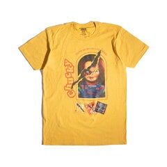 チャイルド・プレイ グッドガイ・チャッキー グラフィック Tシャツ イエロー アメリカンクラシックス