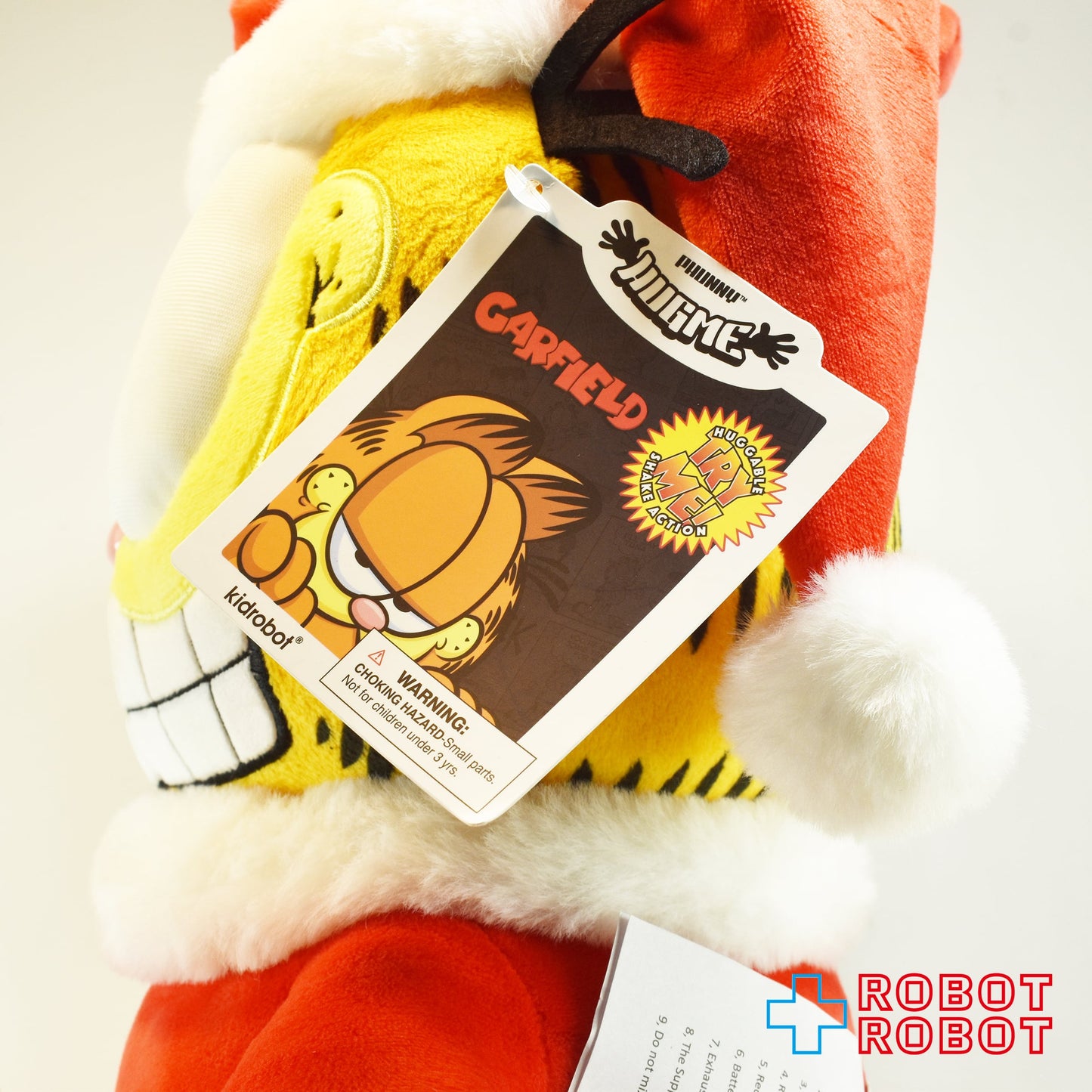 キッドロボット ニコロデオン ガーフィールド サンタ (シェイクアクション付) プラッシュ 紙タグ付き