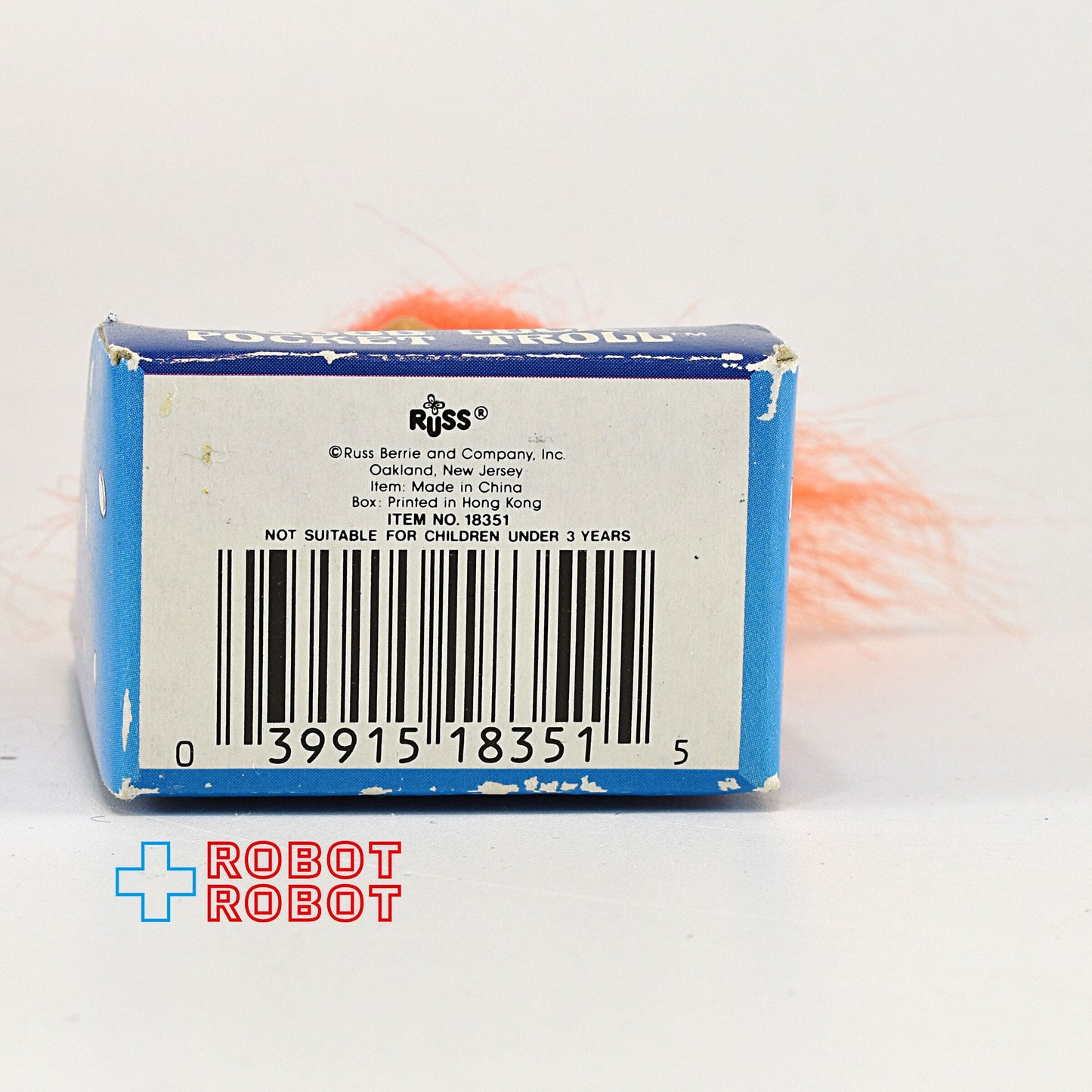 グッドラック・ポケット・トロール オレンジ髪 ソフビフィギュア 箱入