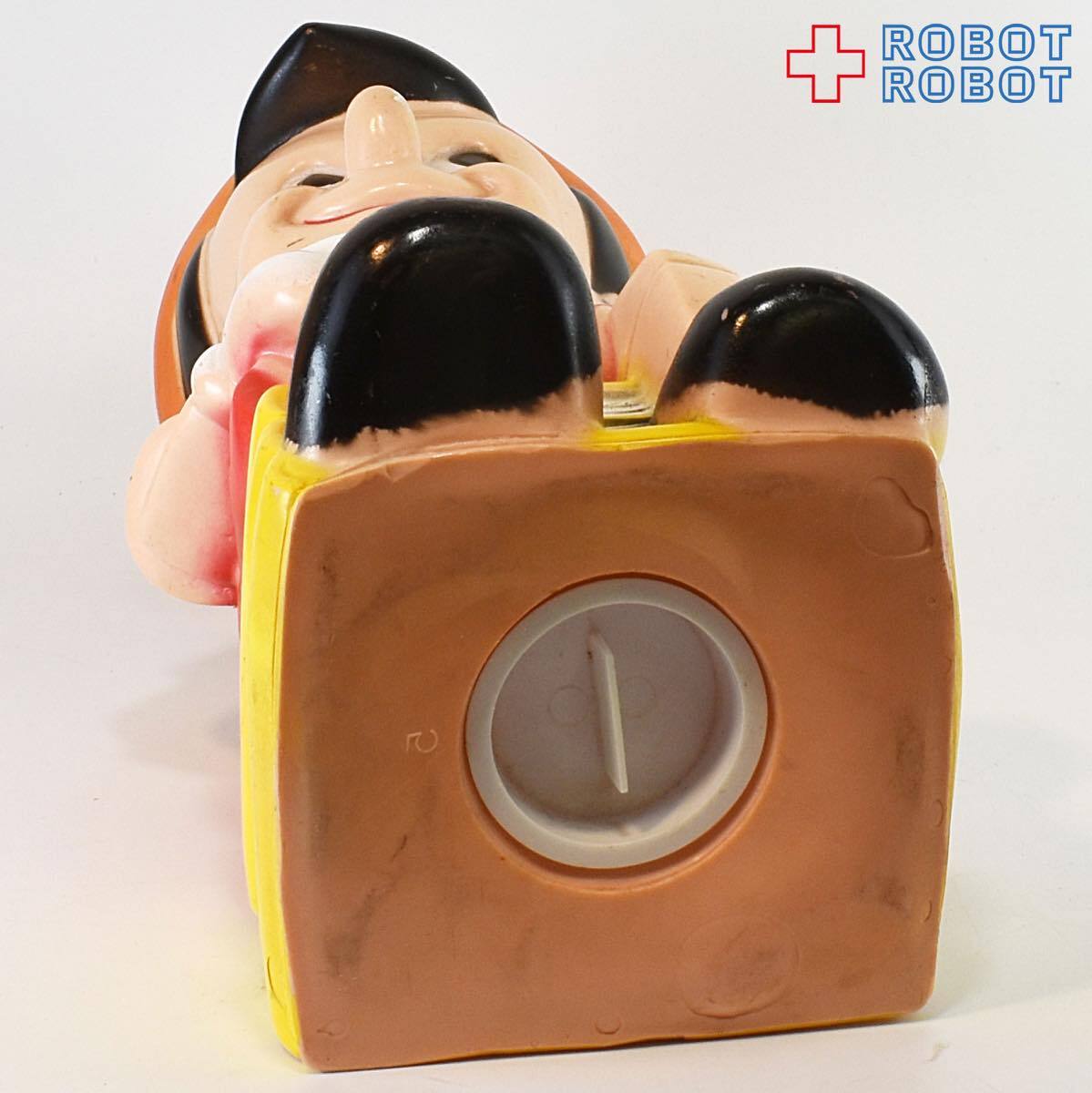 プレイパル社 ディズニー ピノキオ ラージ 薄茶帽子水色羽 ソフビ貯金箱 バンク フィギュア