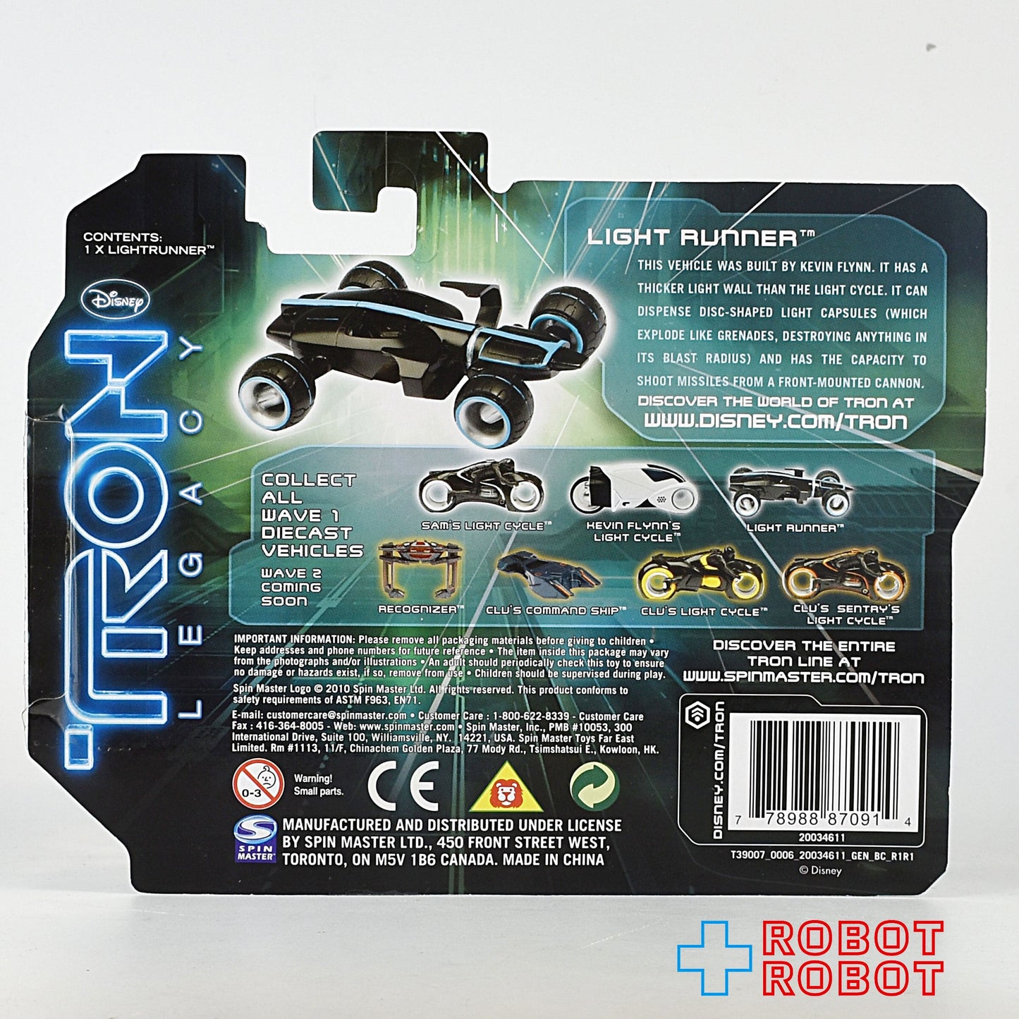 スピンマスター トロン レガシー ライトランナー ダイキャストビークル 未開封
