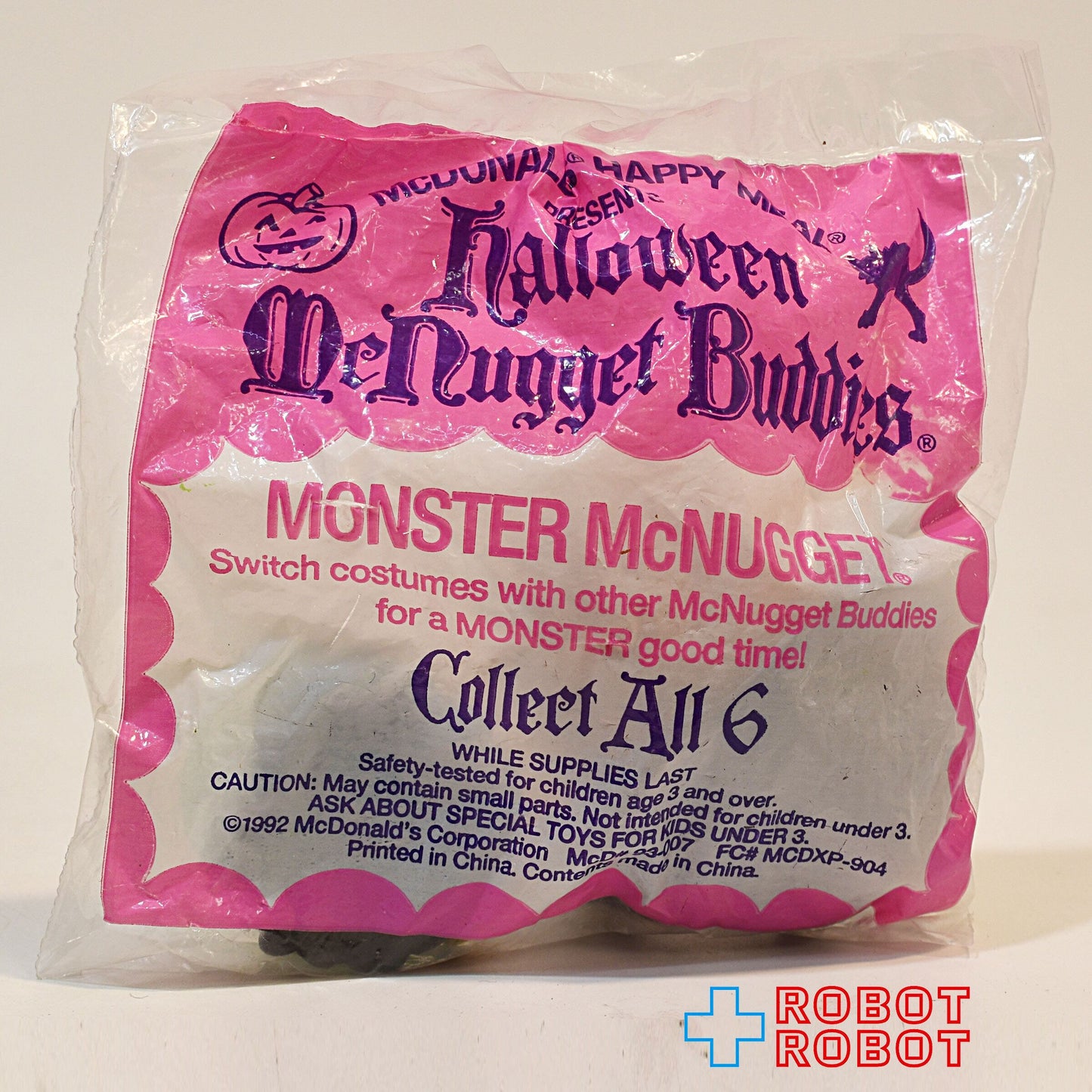 マクドナルド ハッピーミール 1992 ハロウィン マックナゲット バディーズ フランケンシュタイン 袋入
