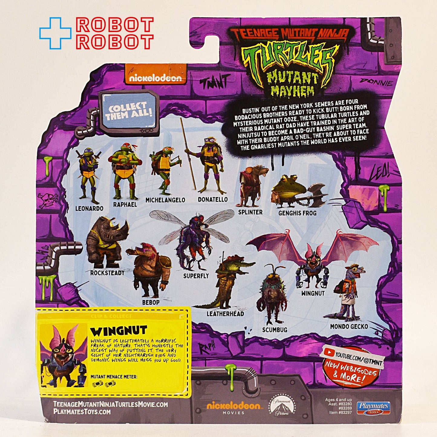 プレイメイツ タートルズ ミュータント・パニック!TMNT ウイングナット 4.5インチ ベーシックフィギュア 未開封