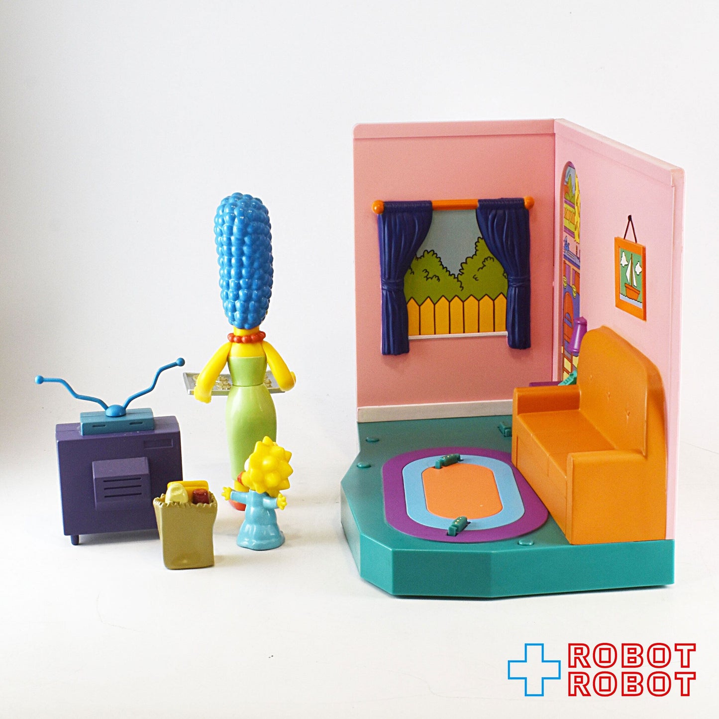 プレイメイツ シンプソンズ スプリングフィールド リビングルーム プレイセット マージ&マギー付属 アクションフィギュア 開封完品