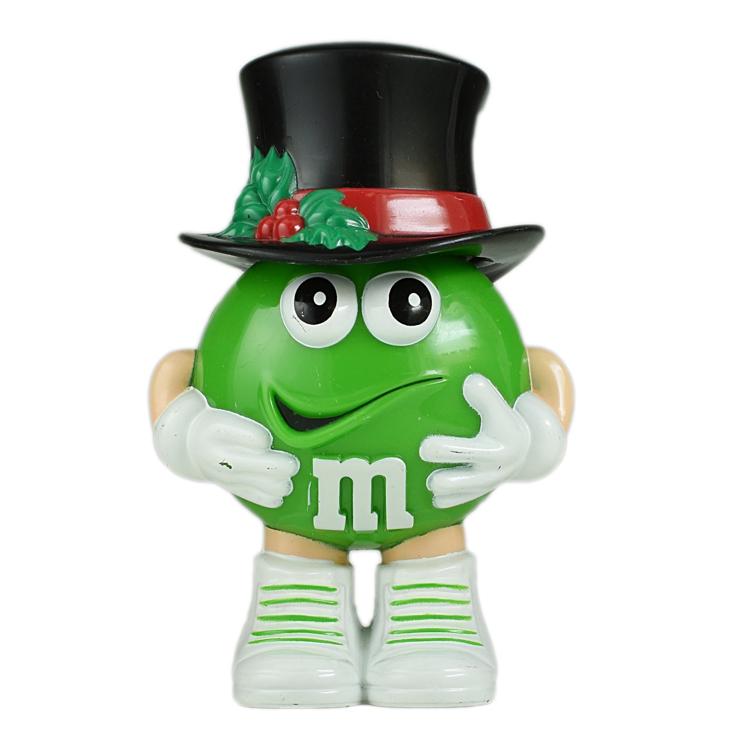 M&M's ミニディスペンサー フィギュア ホリデー・グリーン・クリスマス 黒ハット