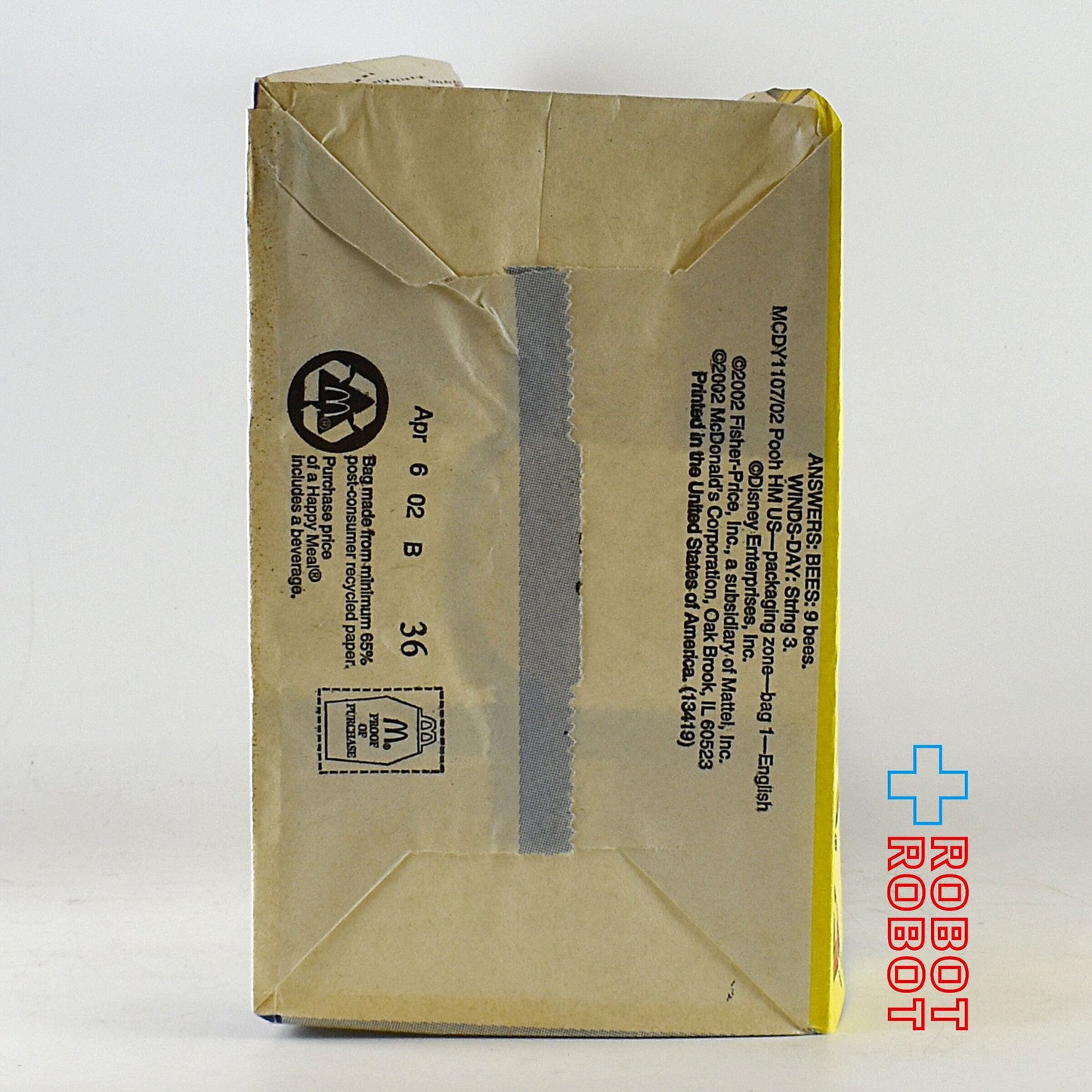 マクドナルド ハッピーセット紙袋 ディズニー くまのプーさん 2002