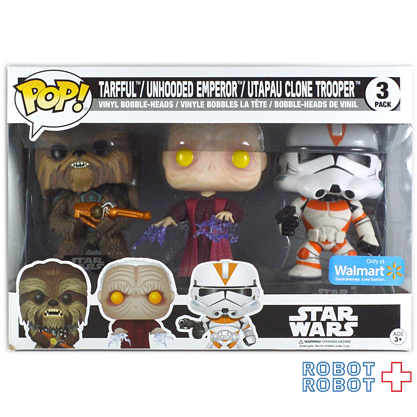 ファンコ POP スター・ウォーズ ターフル/皇帝(フード無し)/ウータパウクローントルーパー ウォルマート限定