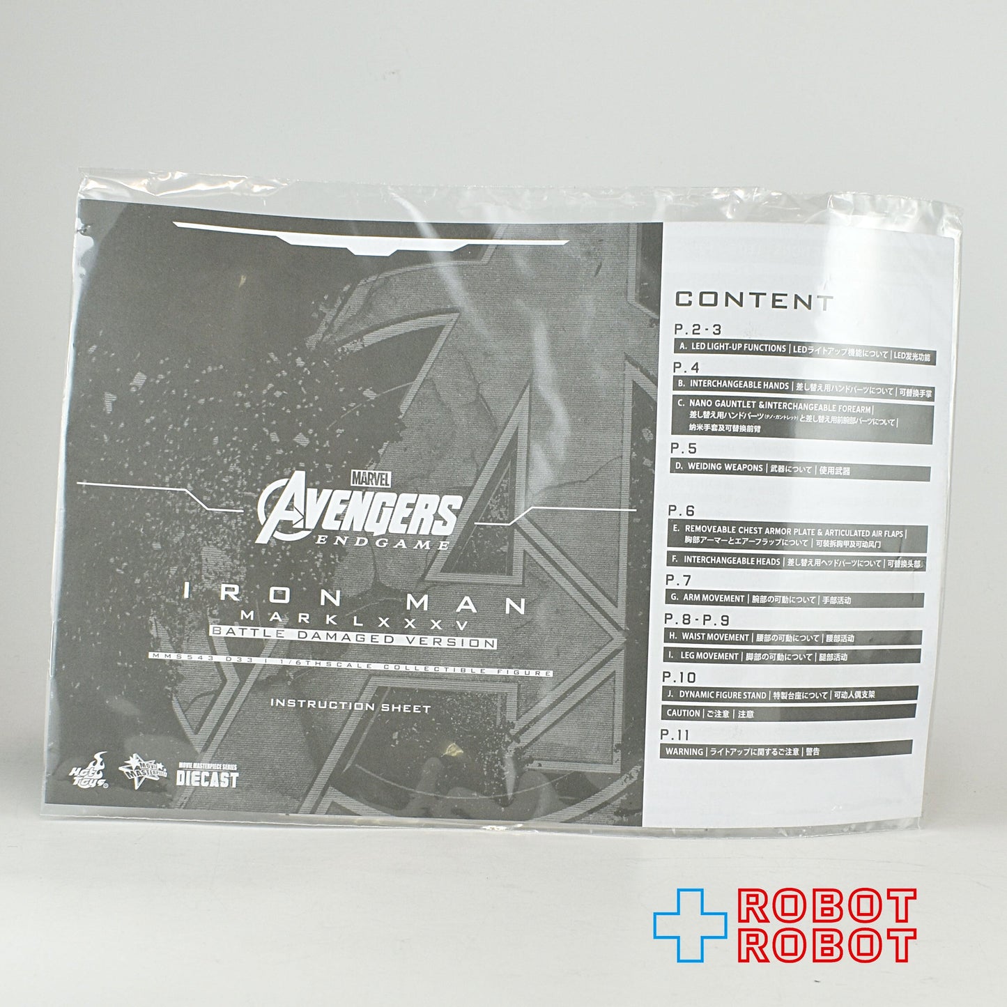 ホットトイズ ムービー・マスターピース パーツ アベンジャーズ エンドゲーム アイアンマン マーク85 マークLXXXV バトルダメージ版 MMS543 D33