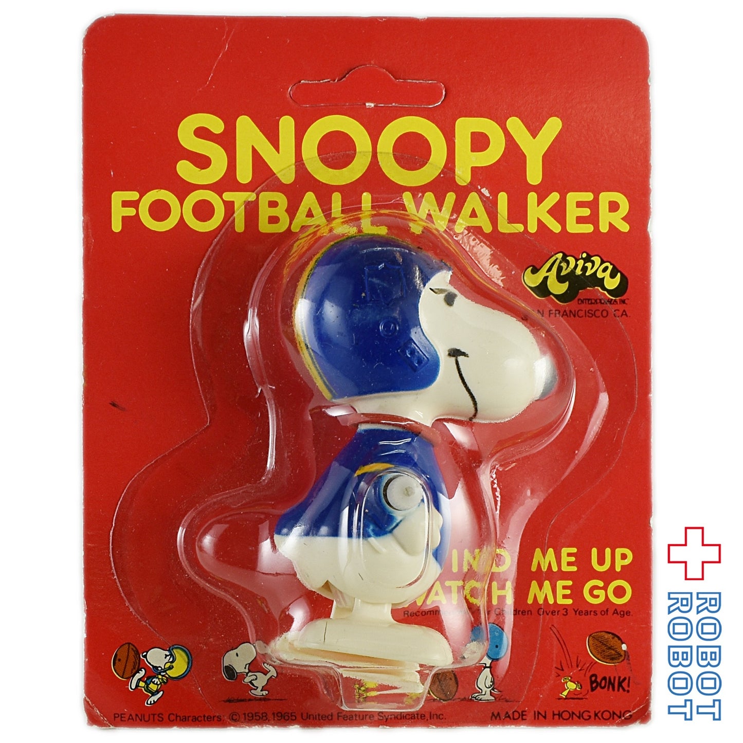スヌーピー ぜんまいトコトコ フットボールウォーカー 青 未開封