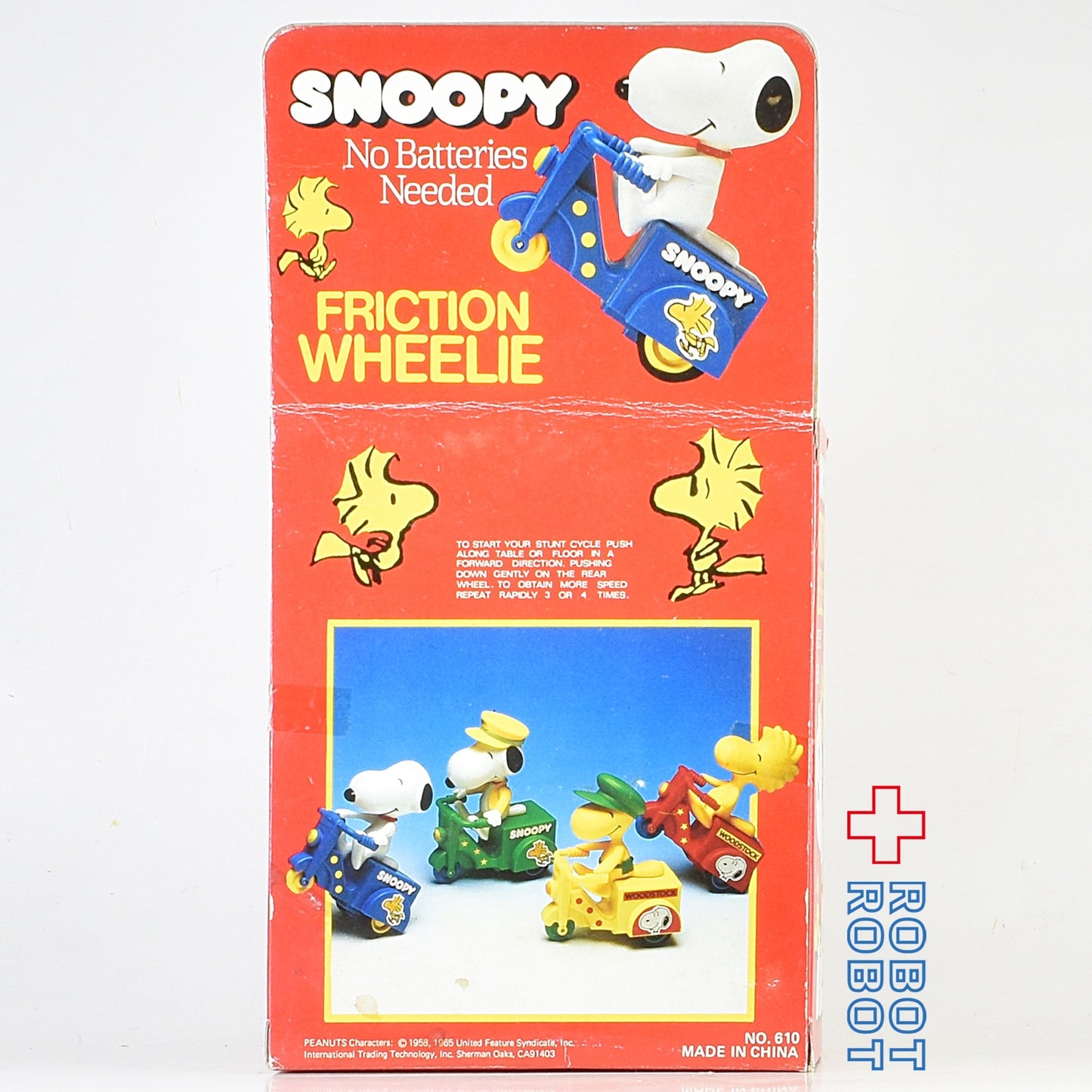 スヌーピー ウッドストック フリクション走行バイク 赤 箱入