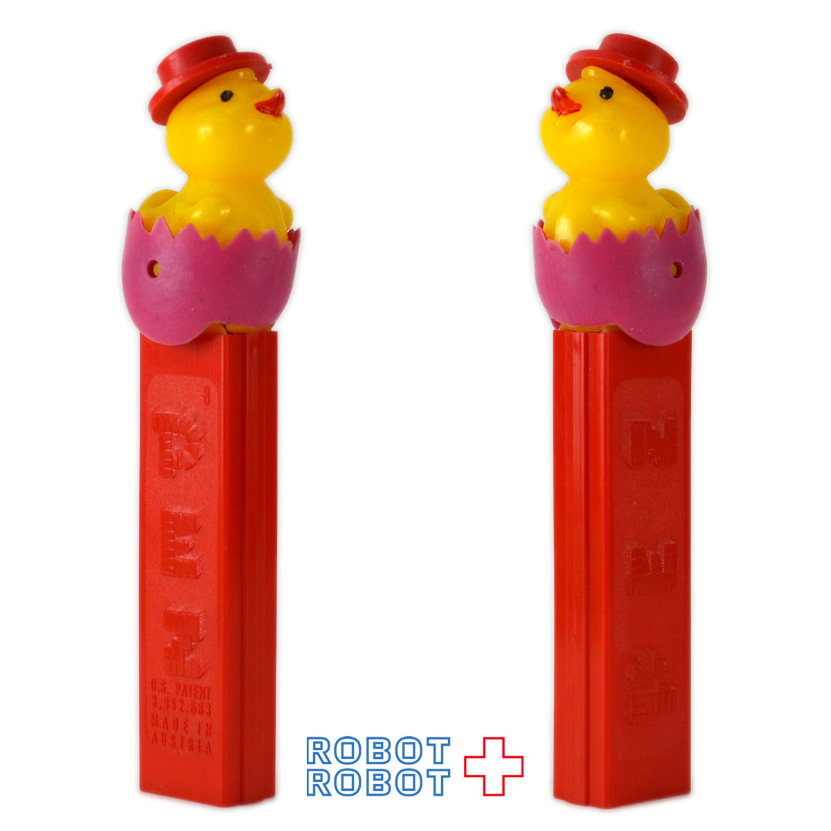 PEZ イースター:チックウィズハット 紫シェル 足なし 赤ステム 3.9
