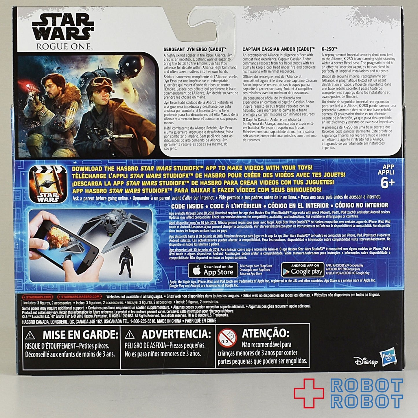 スター・ウォーズ ローグワン 3パック ジン・アーソ & キャシアン & K-2SO アクションフィギュア MOC