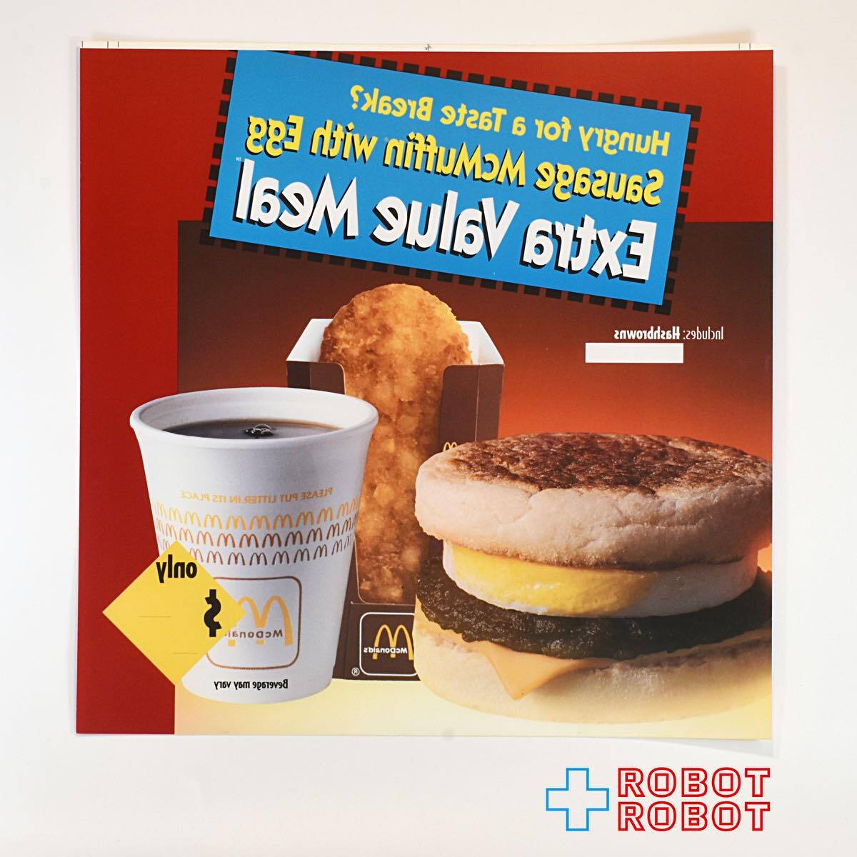 マクドナルド トランスライト メニュー サイン ソーセージ マックマフィン w/ エッグ エクストラバリューミール