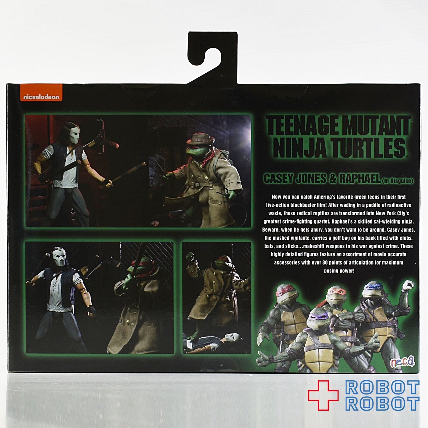 ネカ ティーンエイジ・ミュータント・ニンジャ・タートルズTMNT 1990ムービー ケイシー・ジョーンズ & ラファエロ in トレンチコート アクションフィギュア 未開封