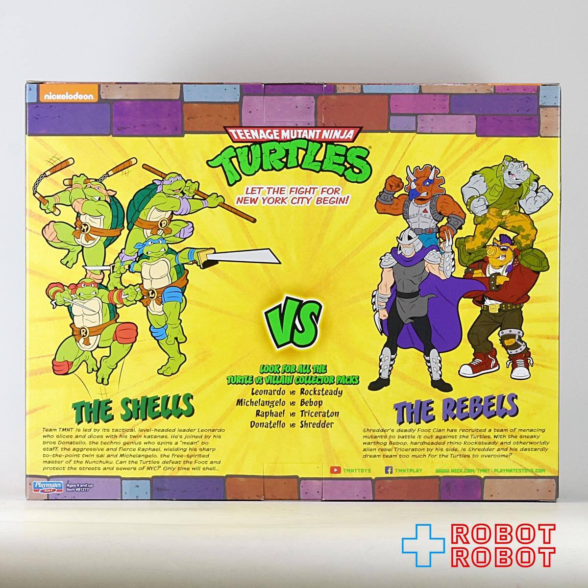 プレイメイツ タートルズ TMNT ミケランジェロ vs ビバップ 2パック 6インチ アクションフィギュア