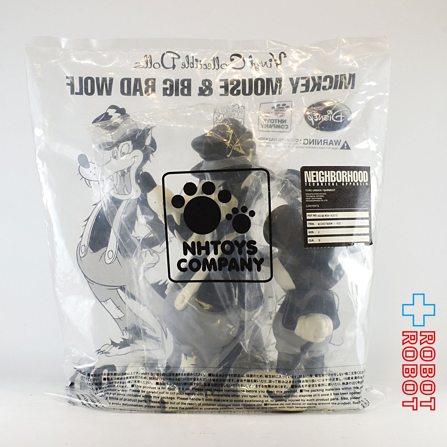 メディコム VCD ミッキーマウス&ビッグバッドウルフ セット モノクロver ネイバーフッド限定 開封