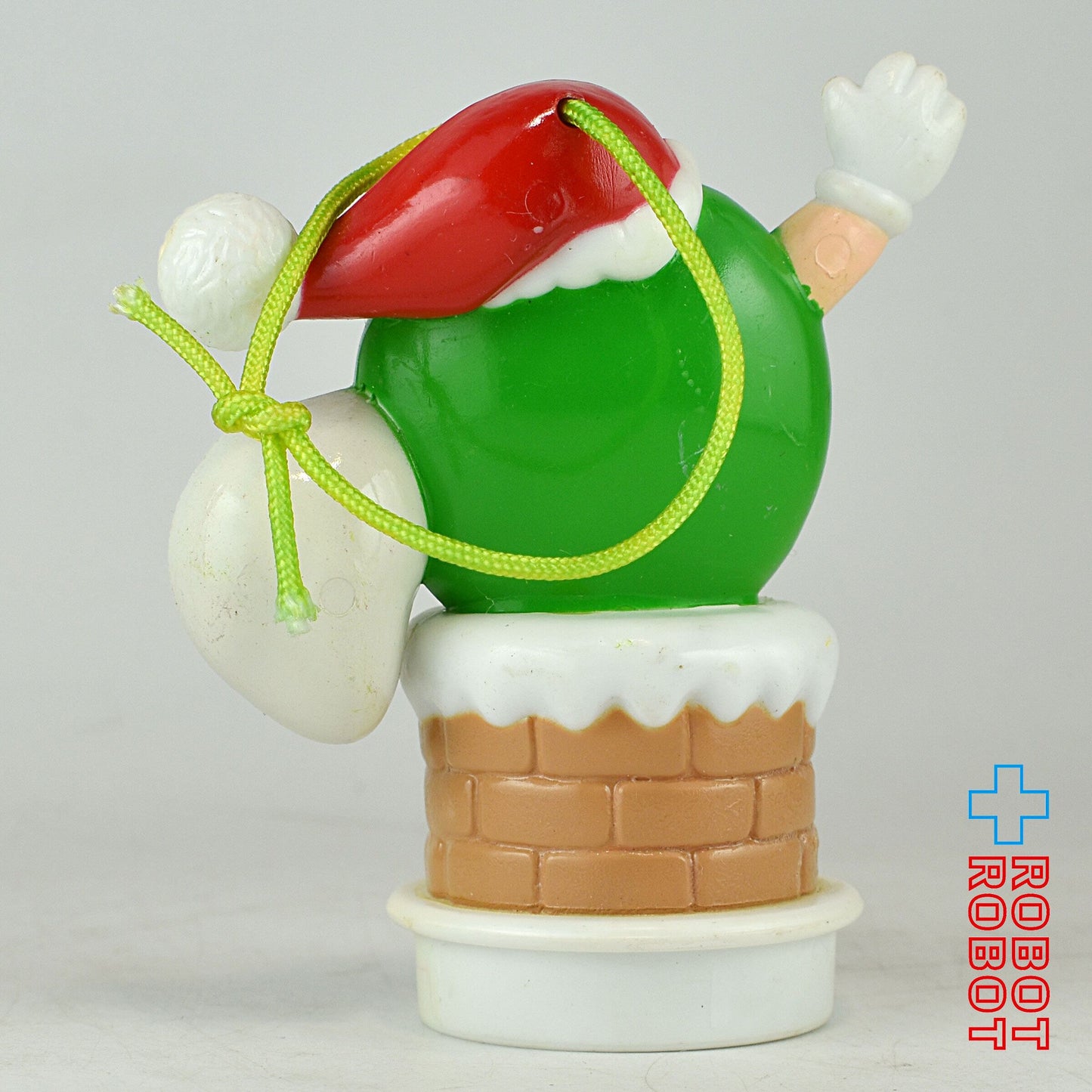 M&M's 1993 グリーン サンタクロース CHIMNEY WITH A BAG OF TOYS クリスマスオーナメント