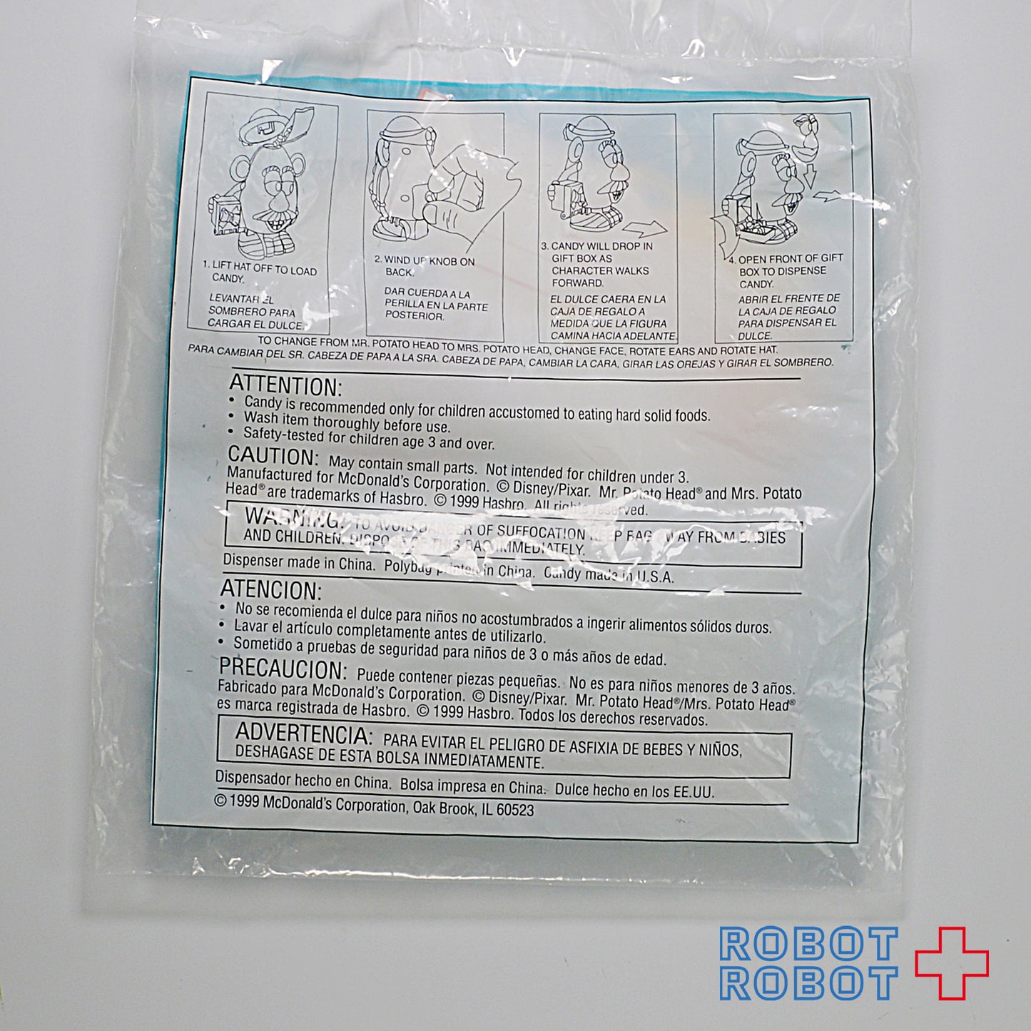 マクドナルド トイストーリー2 MR. MRS ポテトヘッド キャンディーディスペンサーフィギュア ハッピーセット