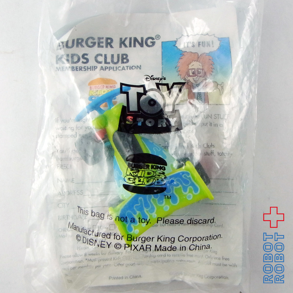 バーガーキング トイ・ストーリー RCカー ミールトイ 1996 袋入