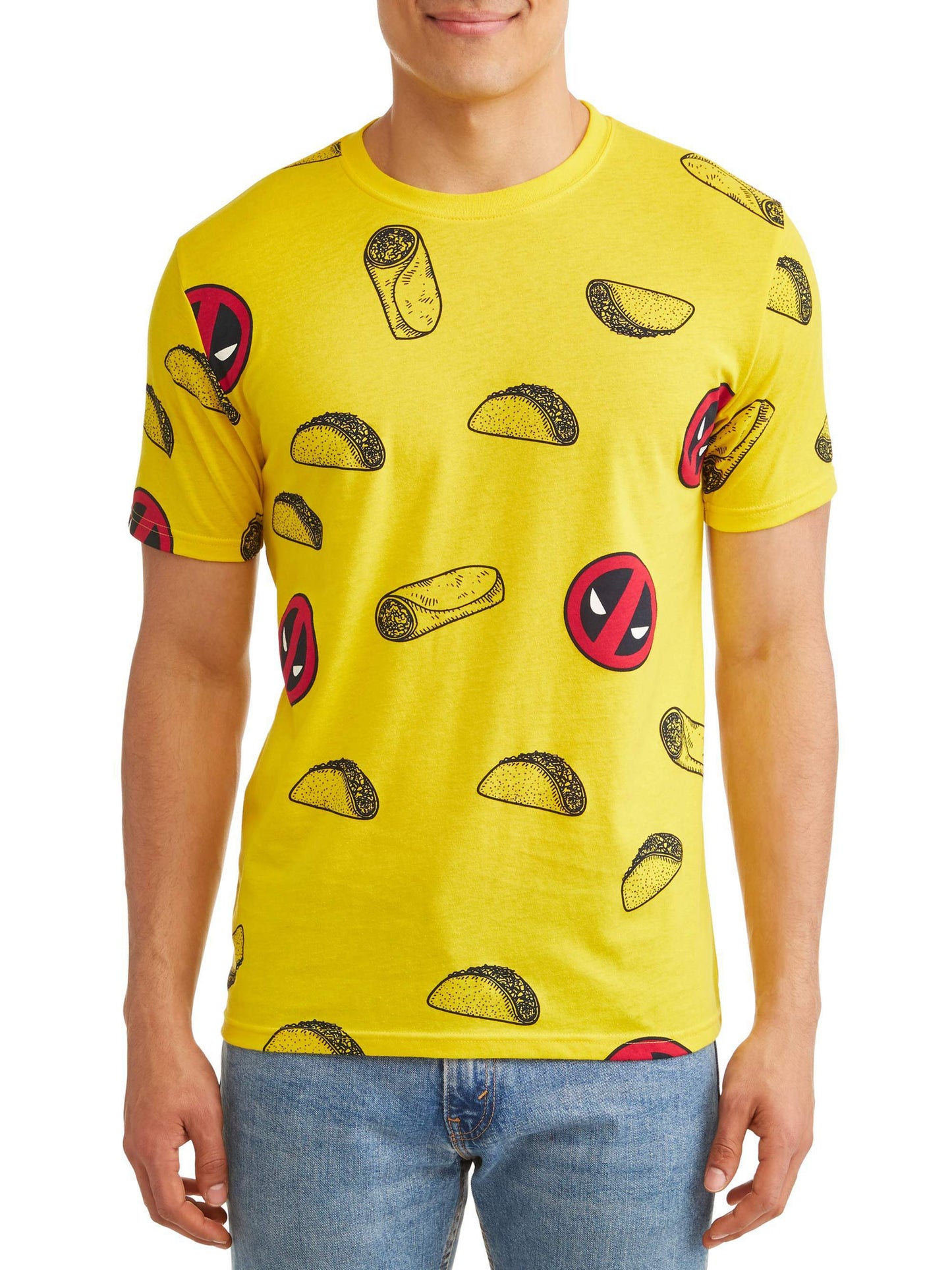 Tシャツ マーベル デッドプール 総柄