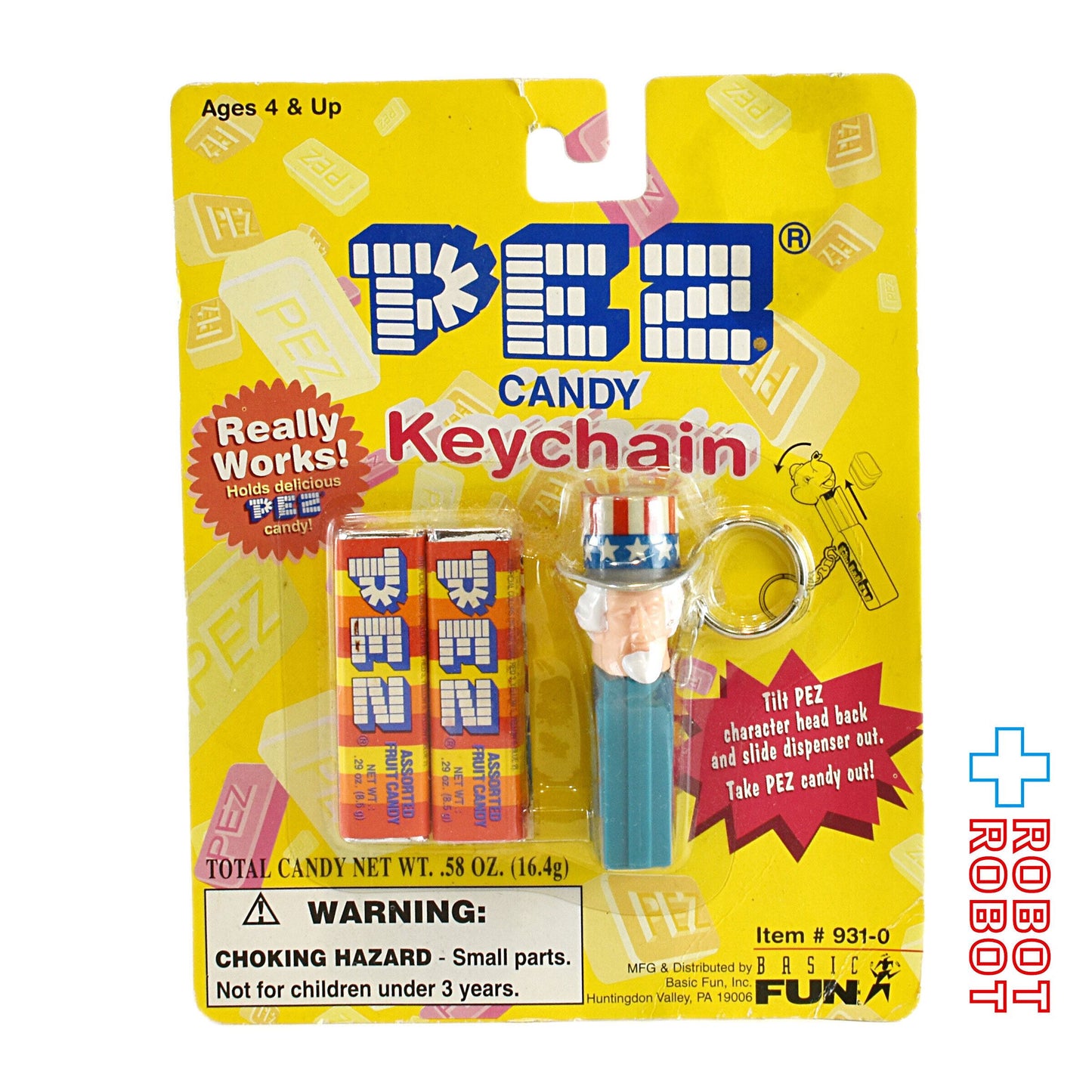 ミニPEZ キーチェーン アンクル・サム 未開封