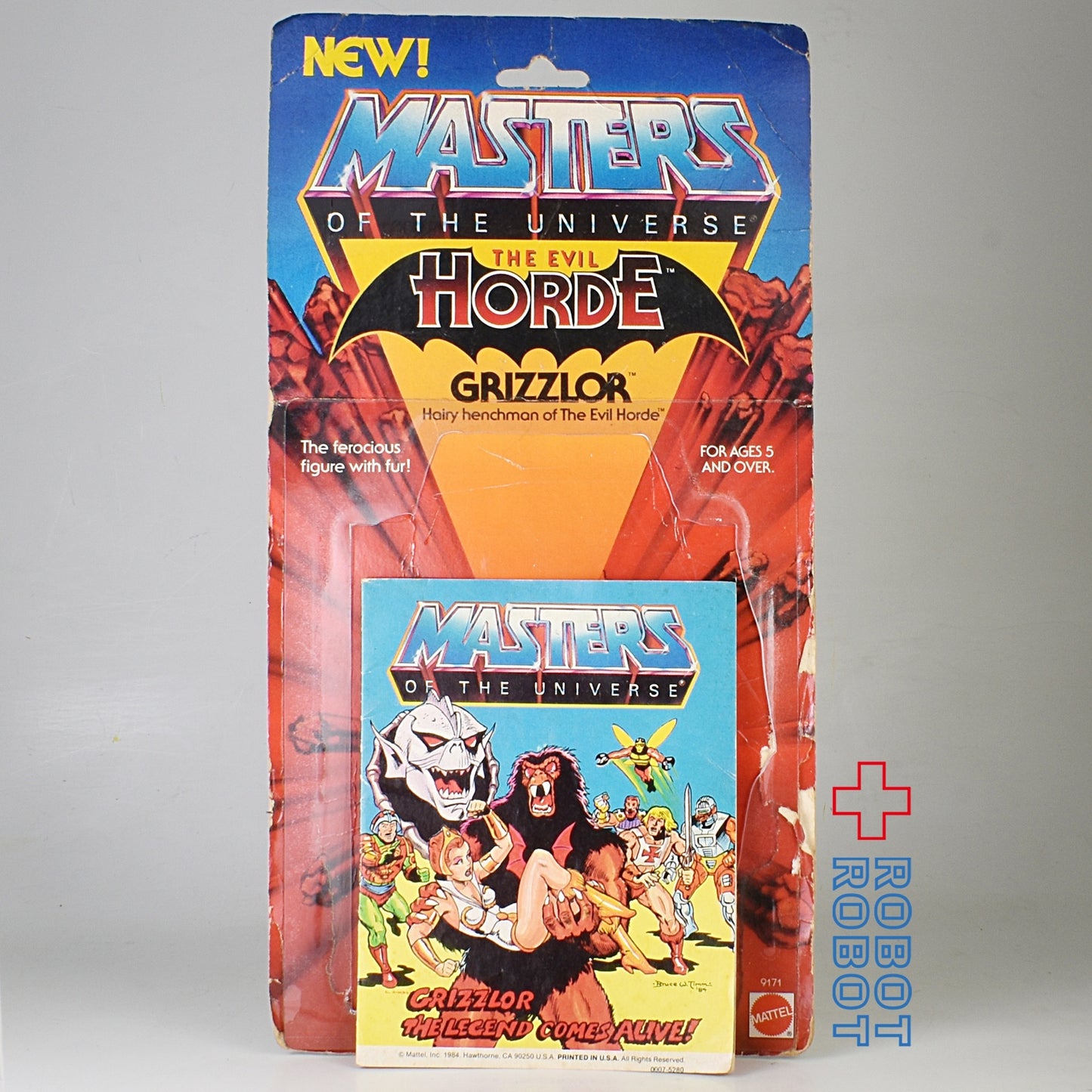 マテル ヒーマン MOTUオリジナル グリズラー ブラックVer. アクションフィギュア 武器、台紙、ミニコミック付