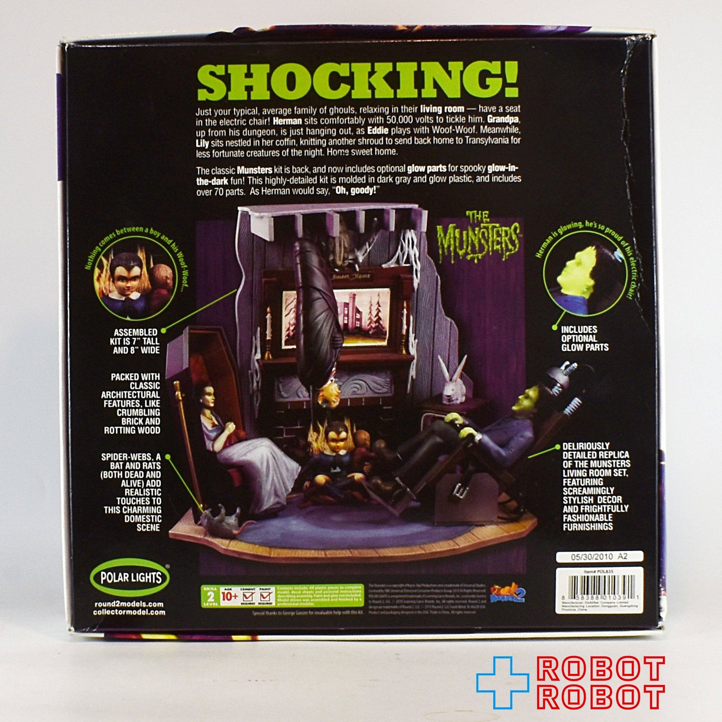 ポーラーライツ社 マンスターズ リビングルーム (蓄光 Ver.) モデルキット 開封