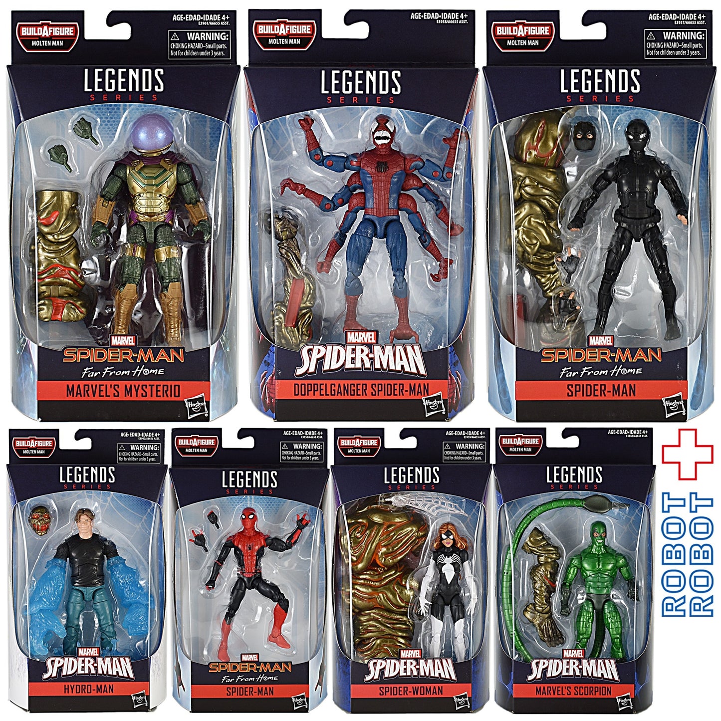 マーベルレジェンド Spider-Man スパイダーマン ファー・フロム・ホーム モルテンマン ビルド 7種セット