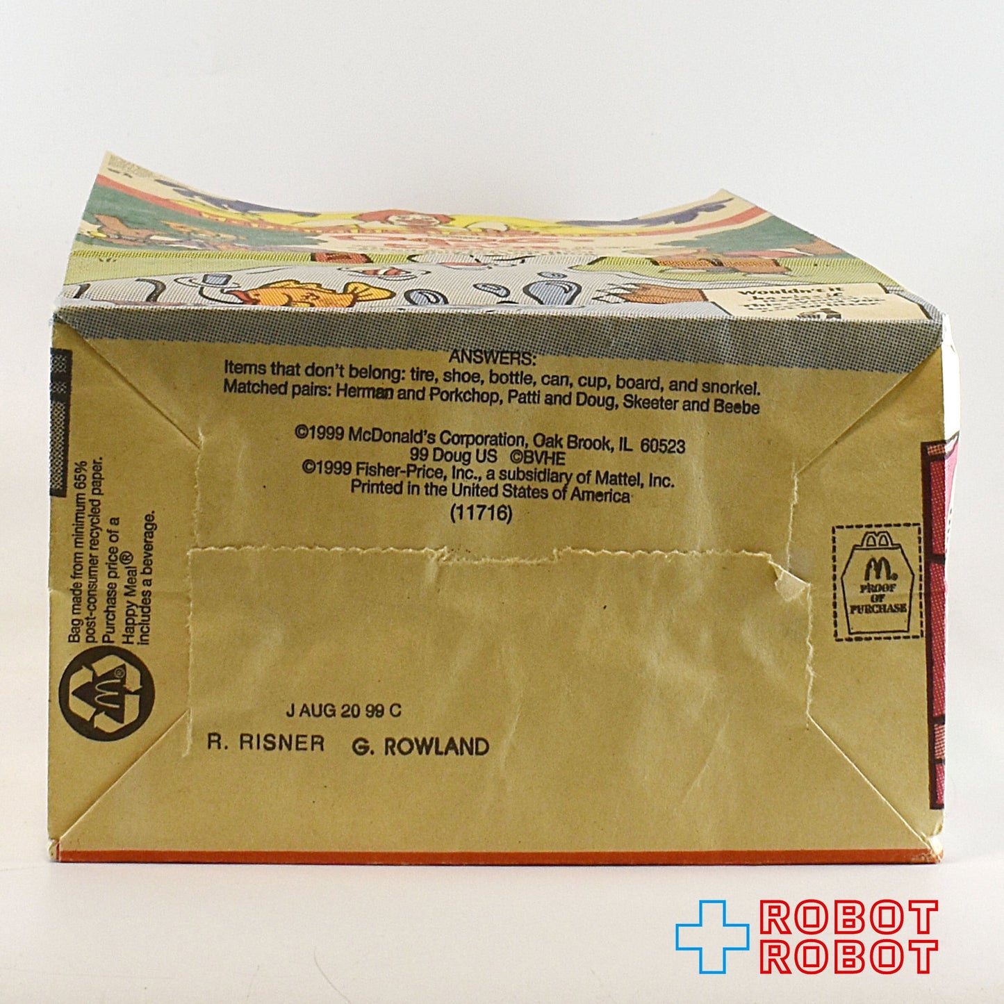 マクドナルド ハッピーセット紙袋 ダグのファースト・ムービー 1999