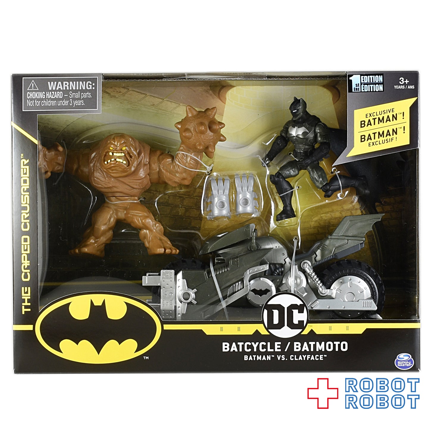 スピンマスター バットマン クリーチャーカオス 4インチフィギュア 3パック バットマン バットサイクル クレイフェイス