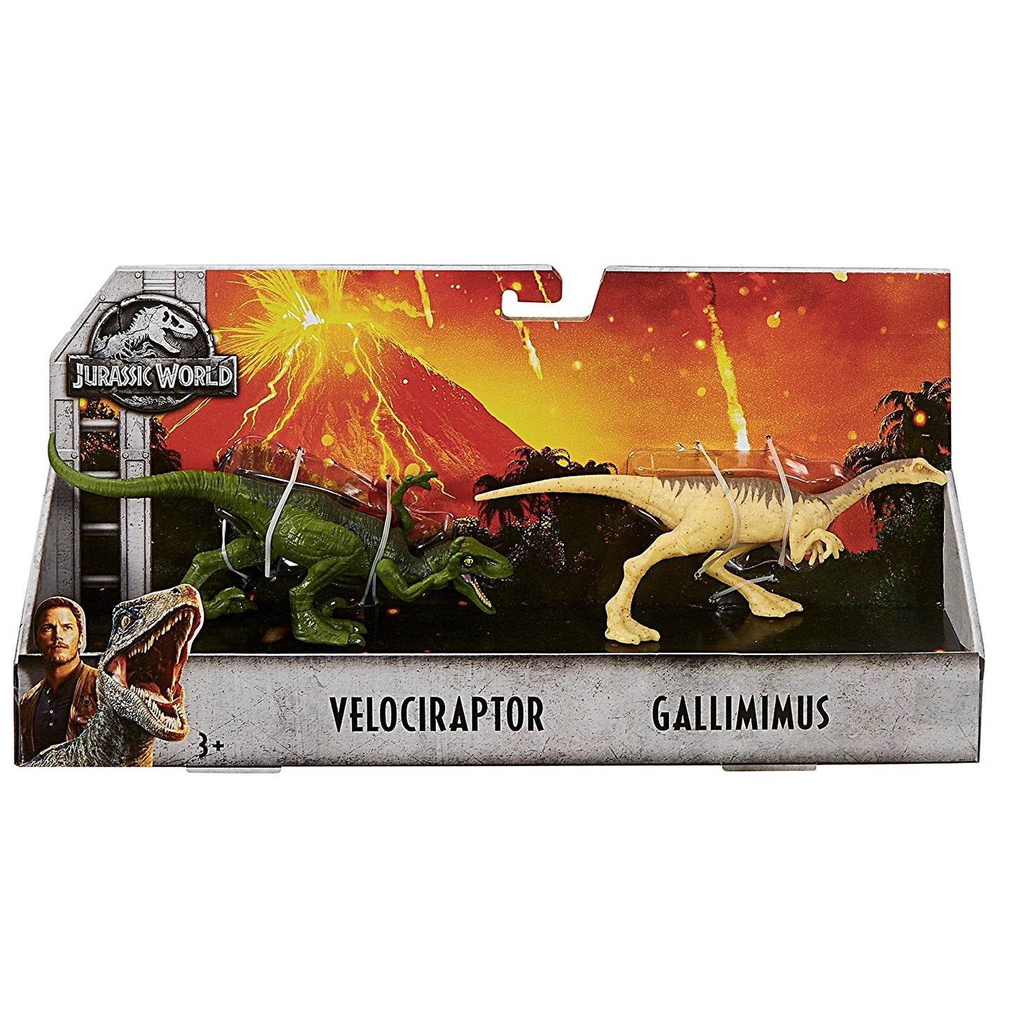 ジュラシック・ワールド/炎の王国 ヴェロキラプトル&ガリミムス 2パック アクションフィギュア.