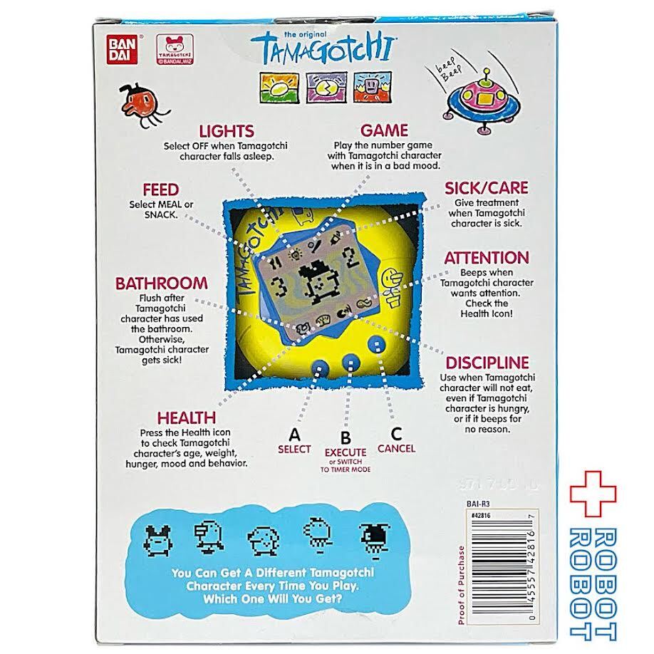 バンダイ US版 オリジナルたまごっち GEN #2 カラフルキャラクターズ